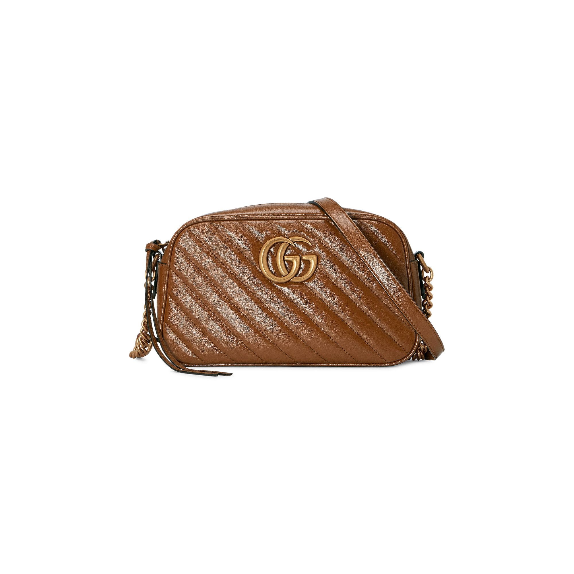 Gucci GG Marmont Small Matelassé Shoulder Bag 'Brown' - 1