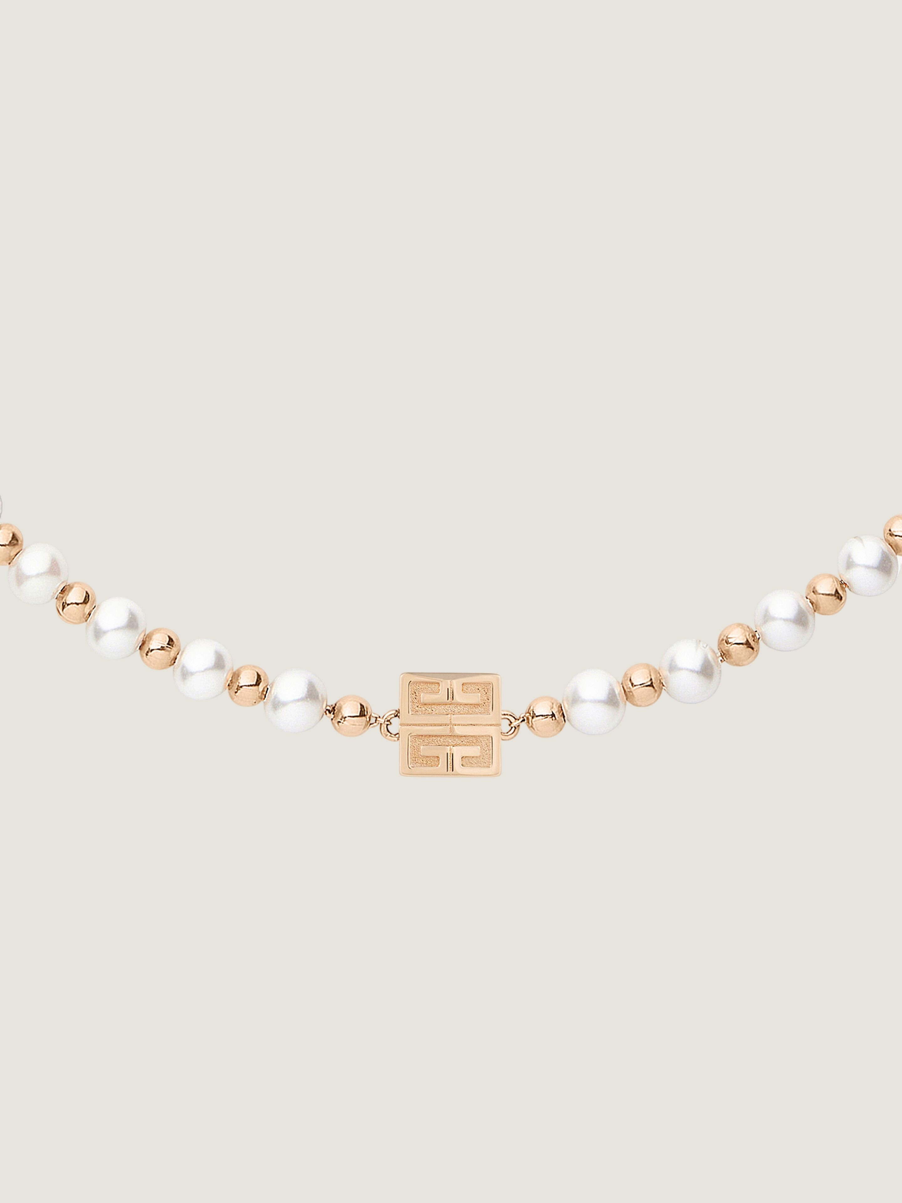 4G NECKLACE IN METAL WITH PEARLS - 2