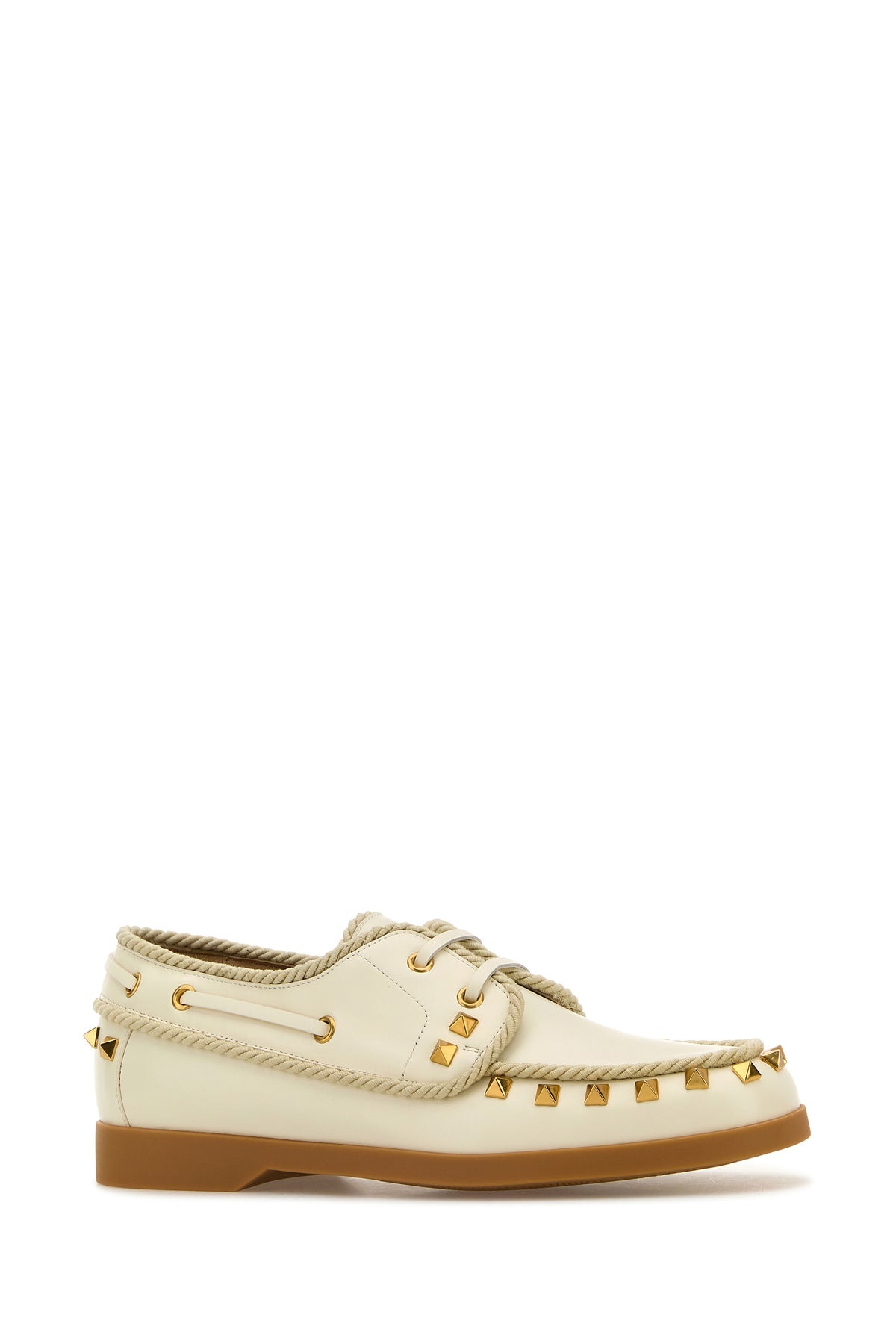 Ivory leather lace-up shoes - 2