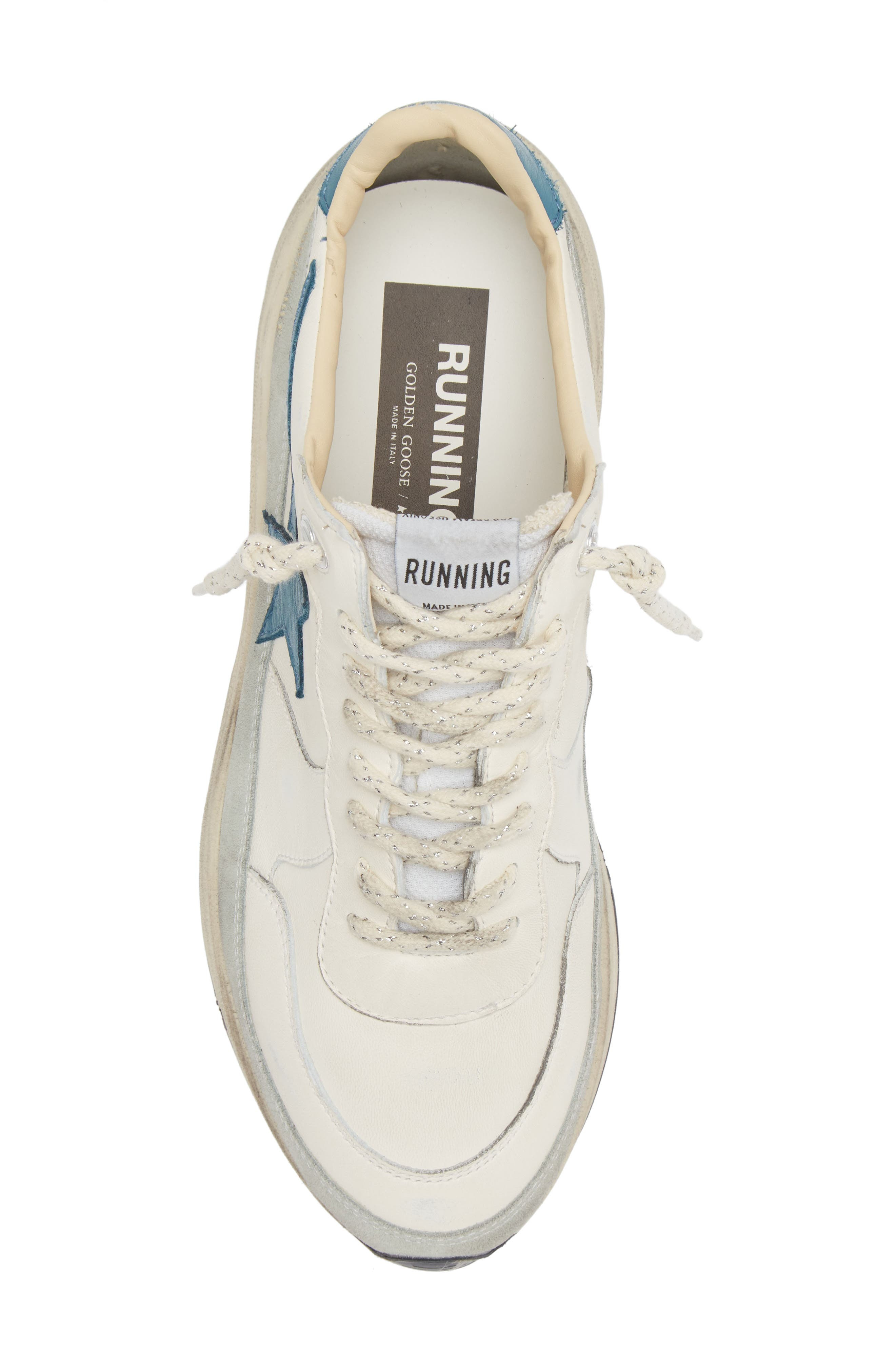 Golden Goose Running Sole Sneaker in White/Petroleum/Ice at Nordstrom - 5