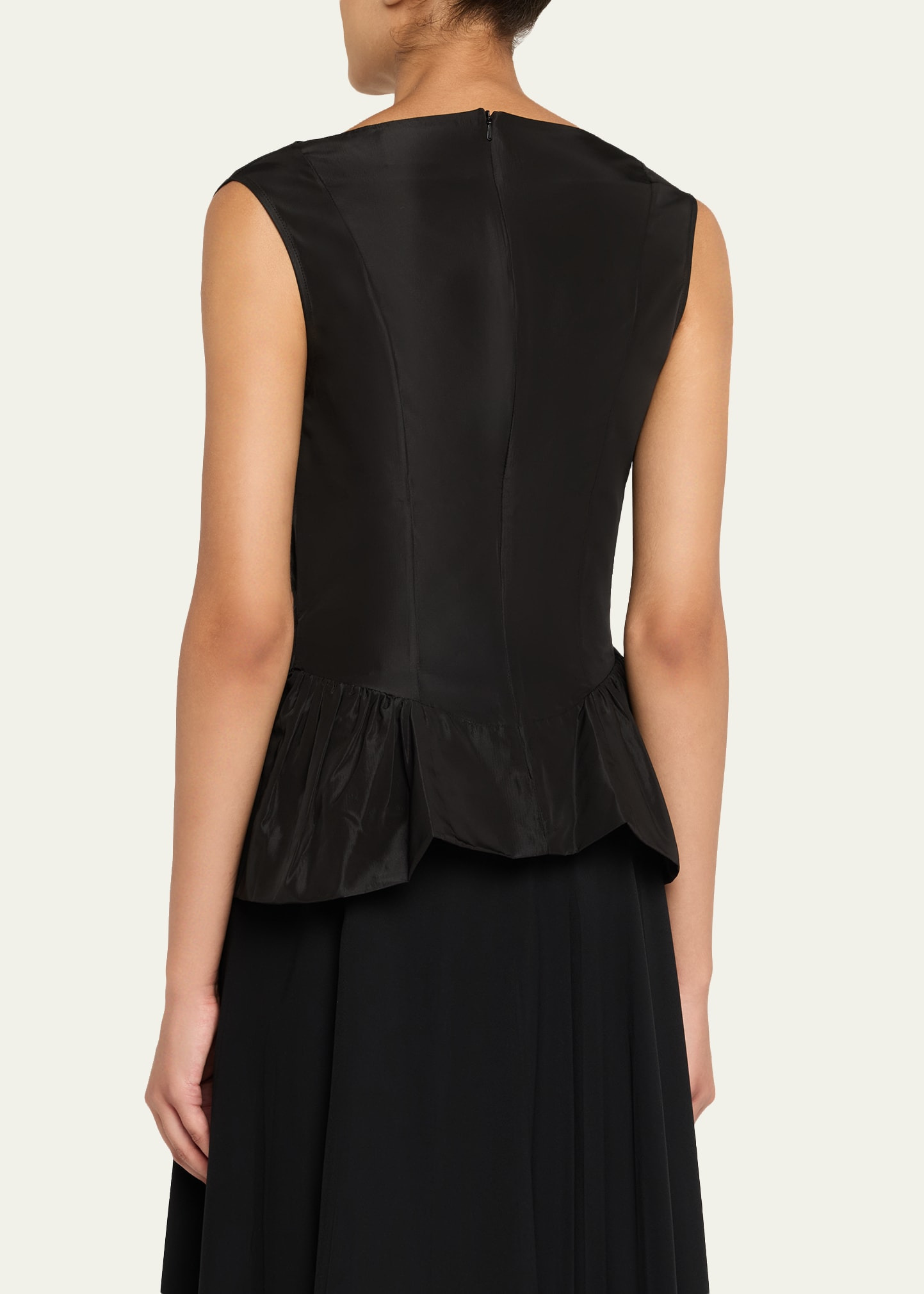 Sleeveless Draped Peplum Top - 3