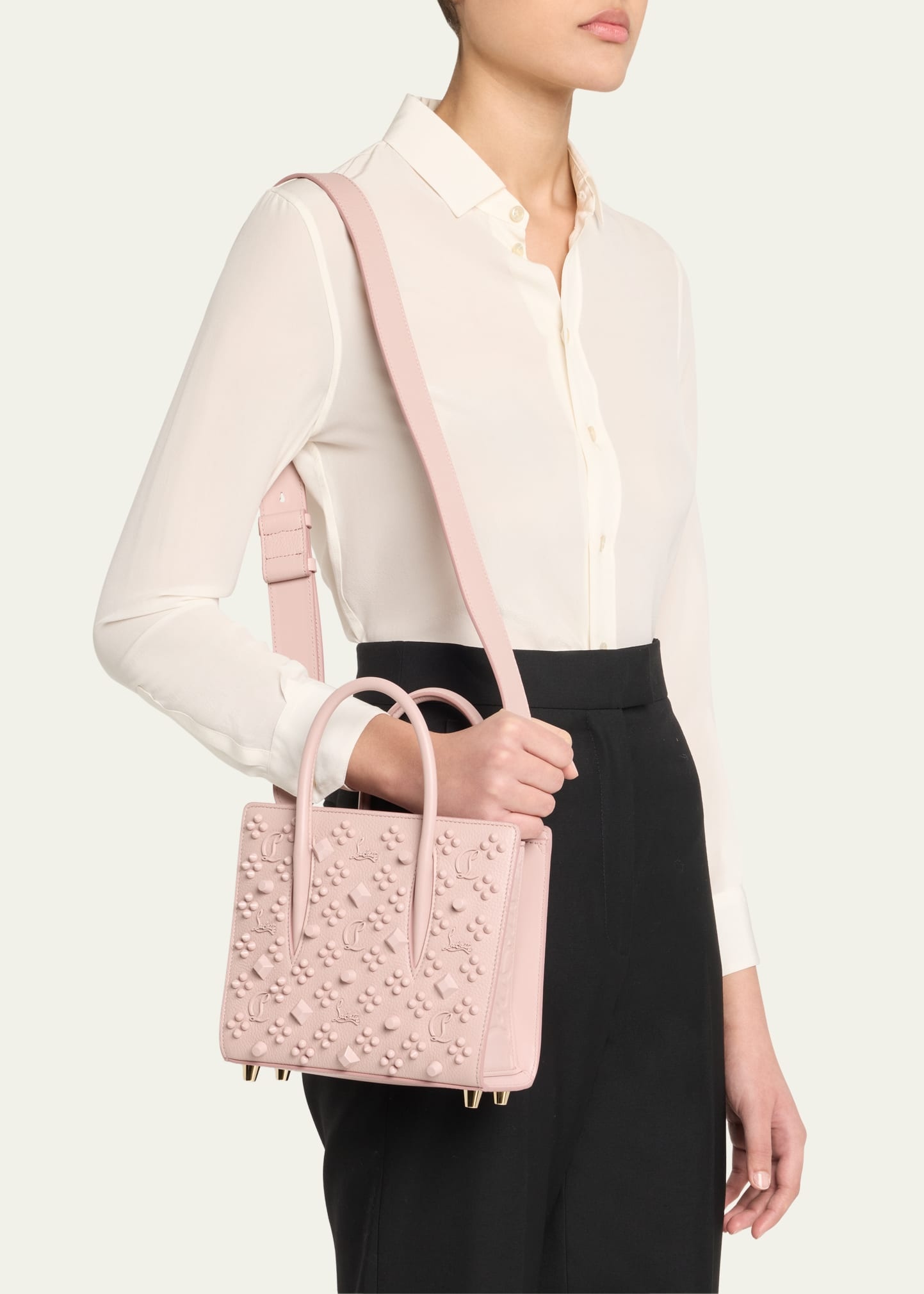 Paloma Mini in Leather with Loubinthesky Spikes - 2