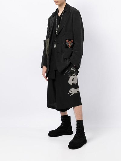 Yohji Yamamoto panelled silk blazer outlook