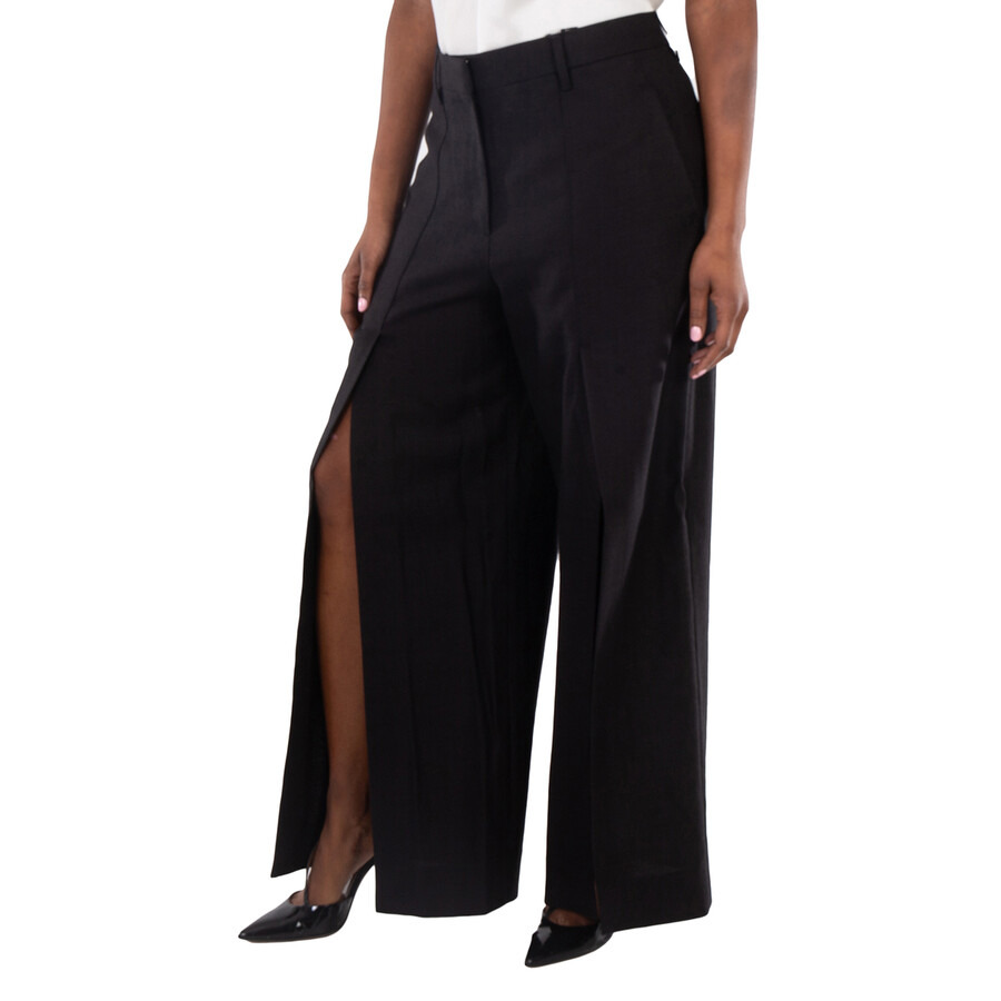 Burberry Wide-Leg Slit-Detail Trouser, Brand Size 8 (US Size 6) - 4