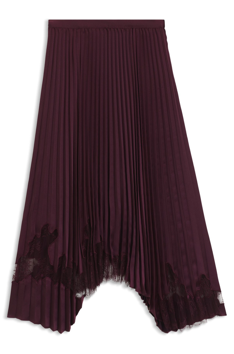 SATIN SKIRT WITH PLISSÉ PLEATS AND LACE DETAILS 1