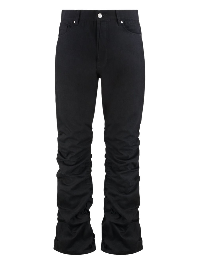 rouched-detail jeans 1