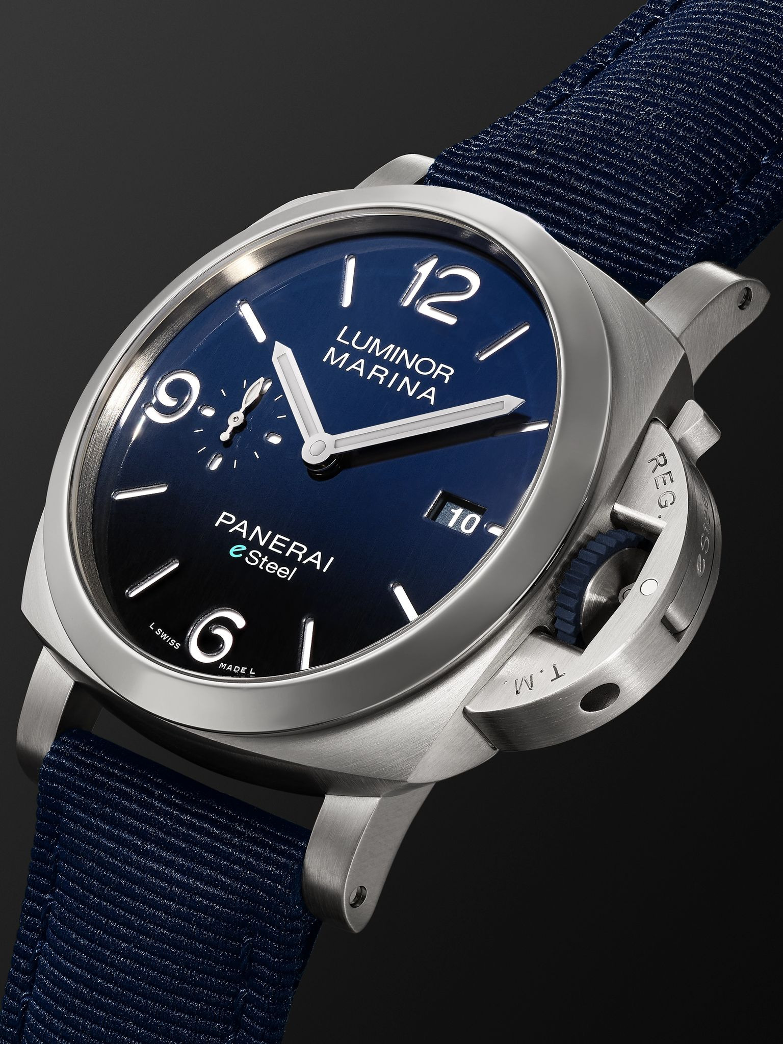 Luminor Marina Automatic 44mm eSteel and Recycled PET Watch, Ref. No. PAM01157 Blue - 3