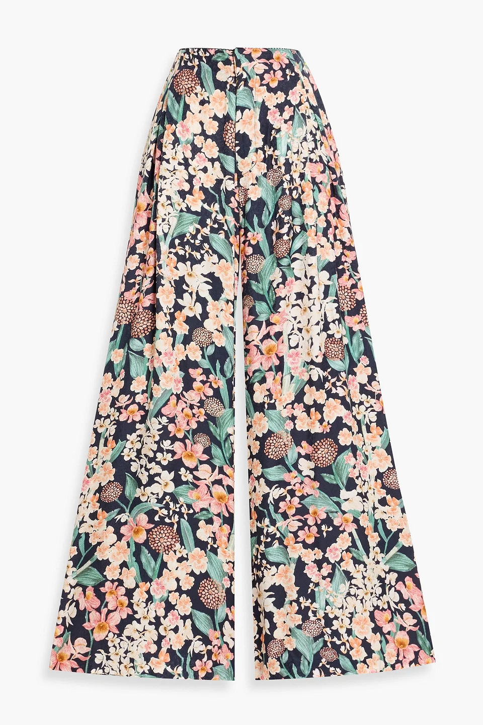 Marea Danza floral-print EcoVero™-blend satin wide-leg pants - 1