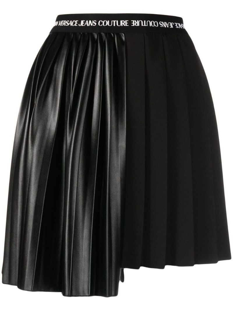 asymmetric pleated mini skirt - 1