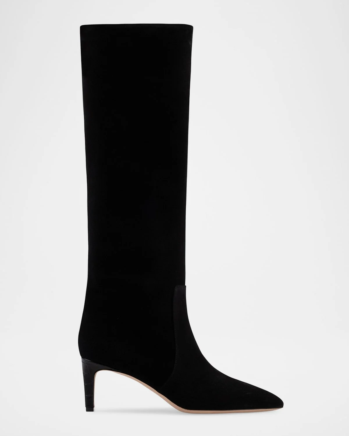 Suede Stiletto Knee-High Boots - 1