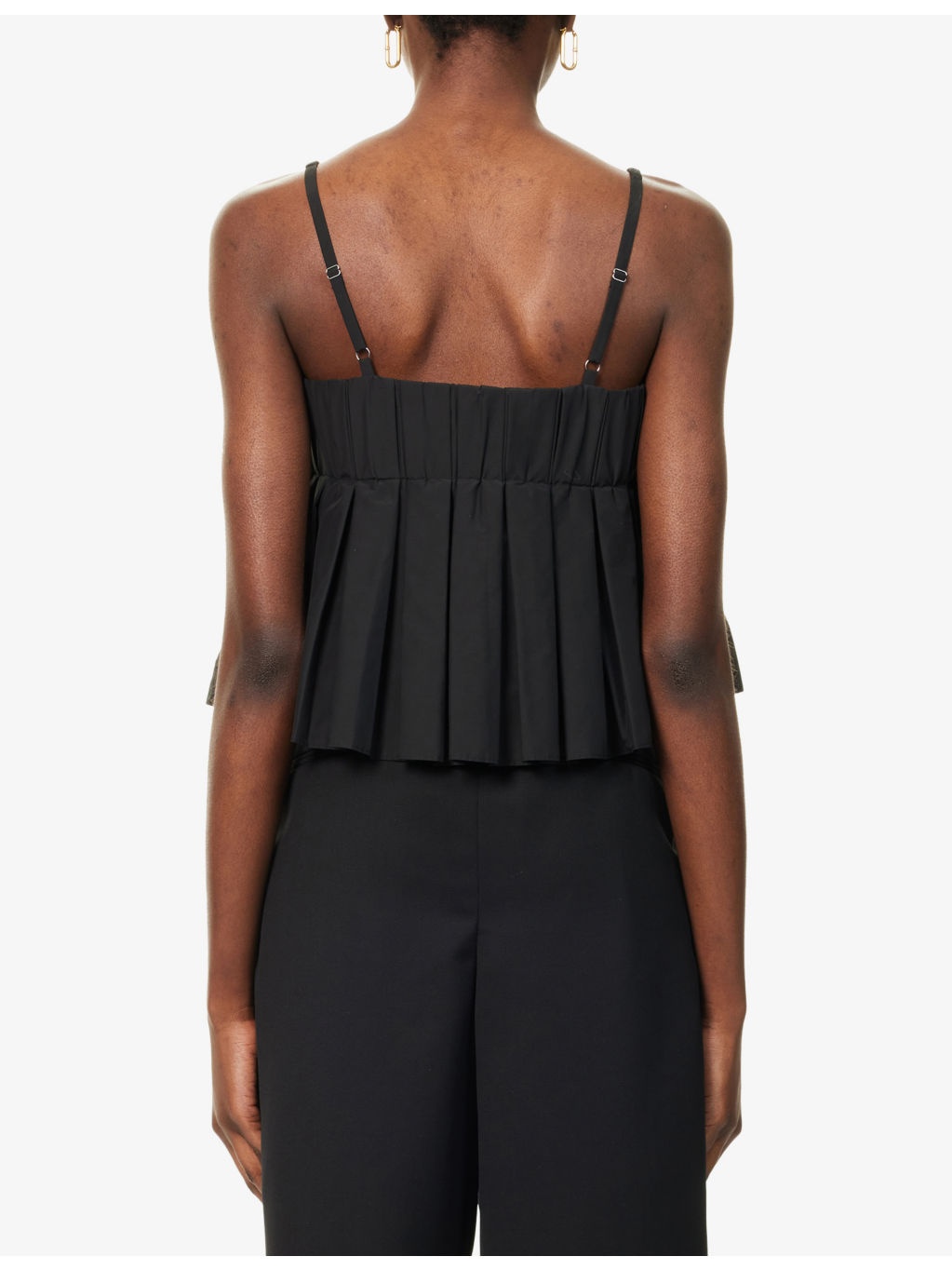 Pleated Crop Cotton-Blend Top - 4