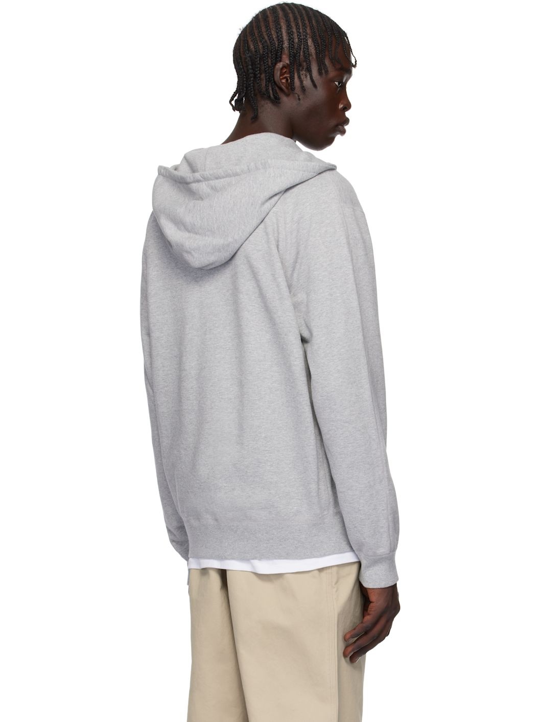 Gray Midweight Terry Standard Zip Hoodie - 3