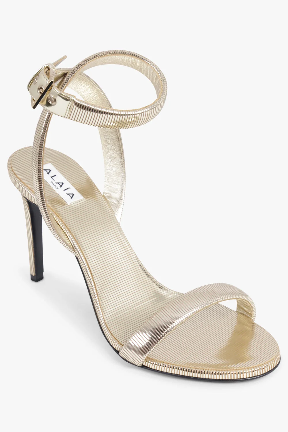 ANKLE STRAP 90MM STILETTO SANDAL | SOFT GOLD - 1