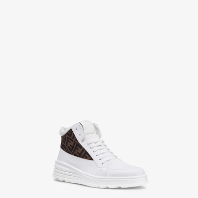 FENDI White leather mid-tops outlook