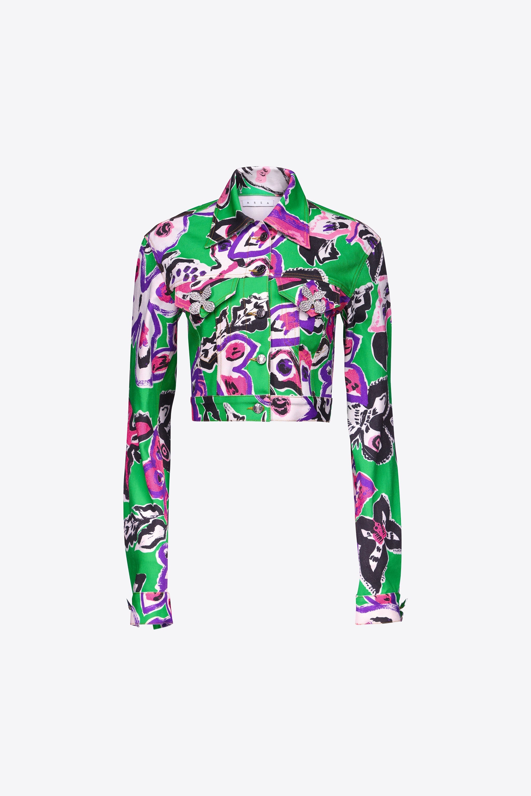BUTTERFLY PRINTED DENIM JACKET - 1