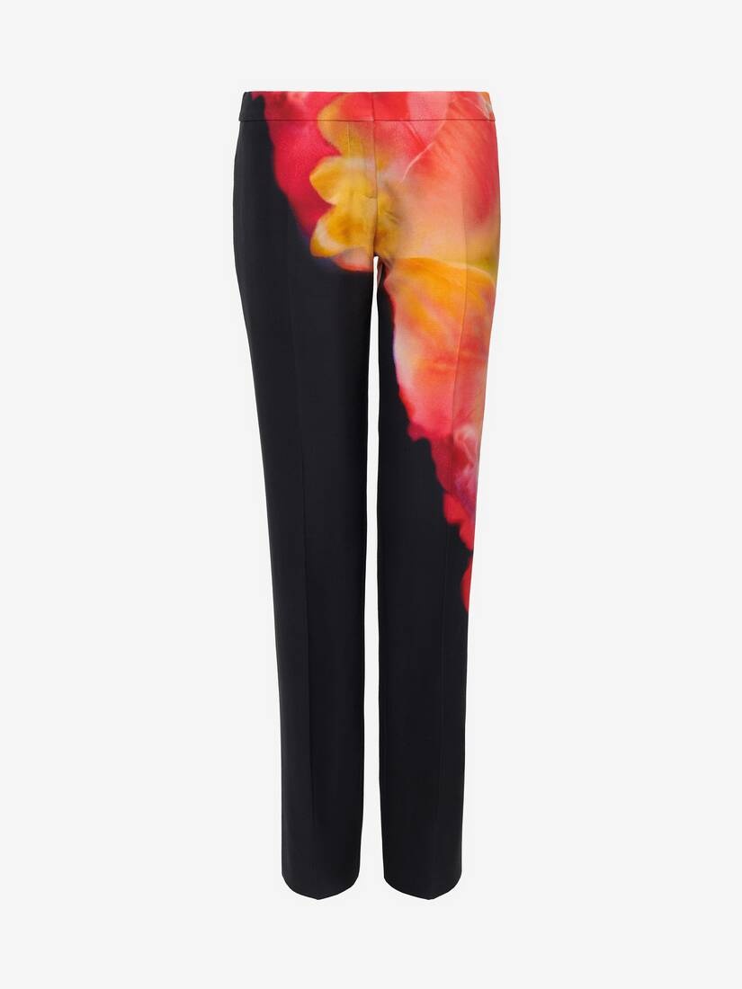 Women's Low-waisted Long Cigarette Trousers in Black - 1