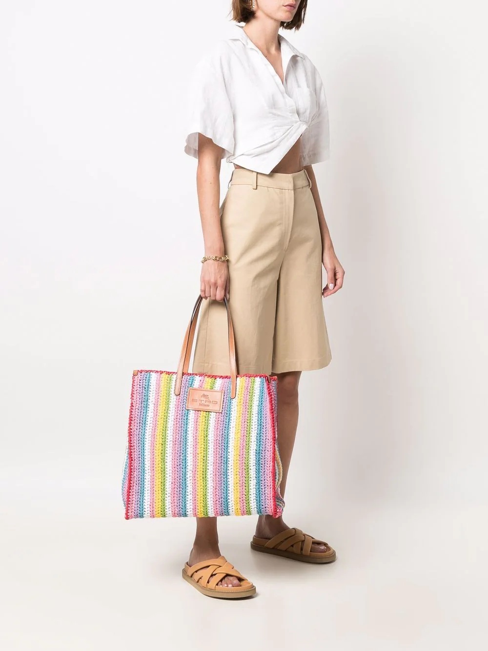 woven stripe tote - 2