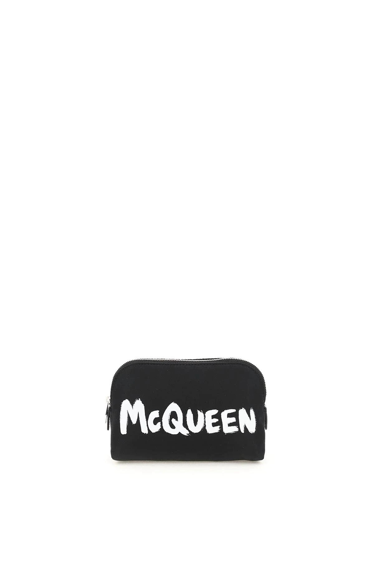 McQUEEN GRAFFITI POLYFAILLE MEDIUM POUCH - 1