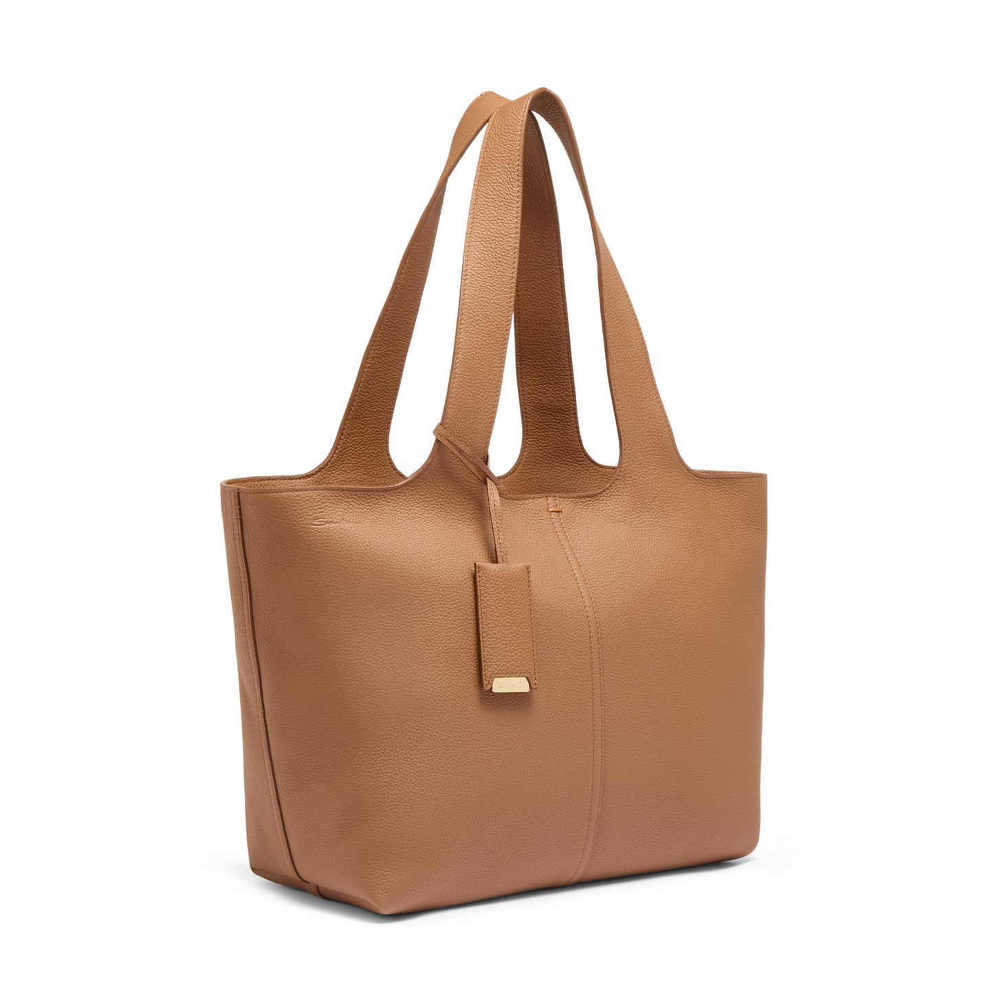 Light brown tumbled leather shoulder bag - 2