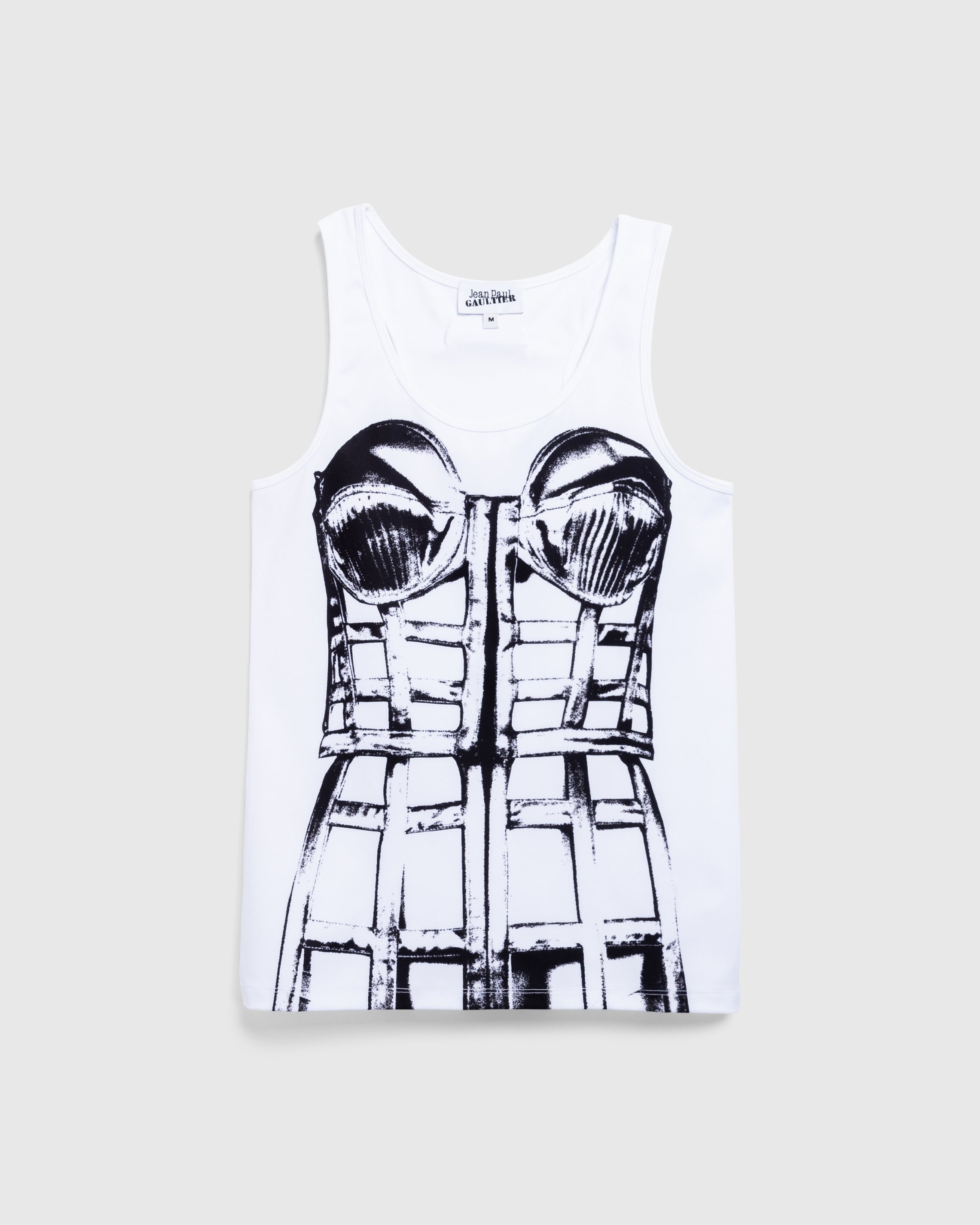 Jean Paul Gaultier – Jersey Top Printed Cage Trompe L'Œil White/Black - 1