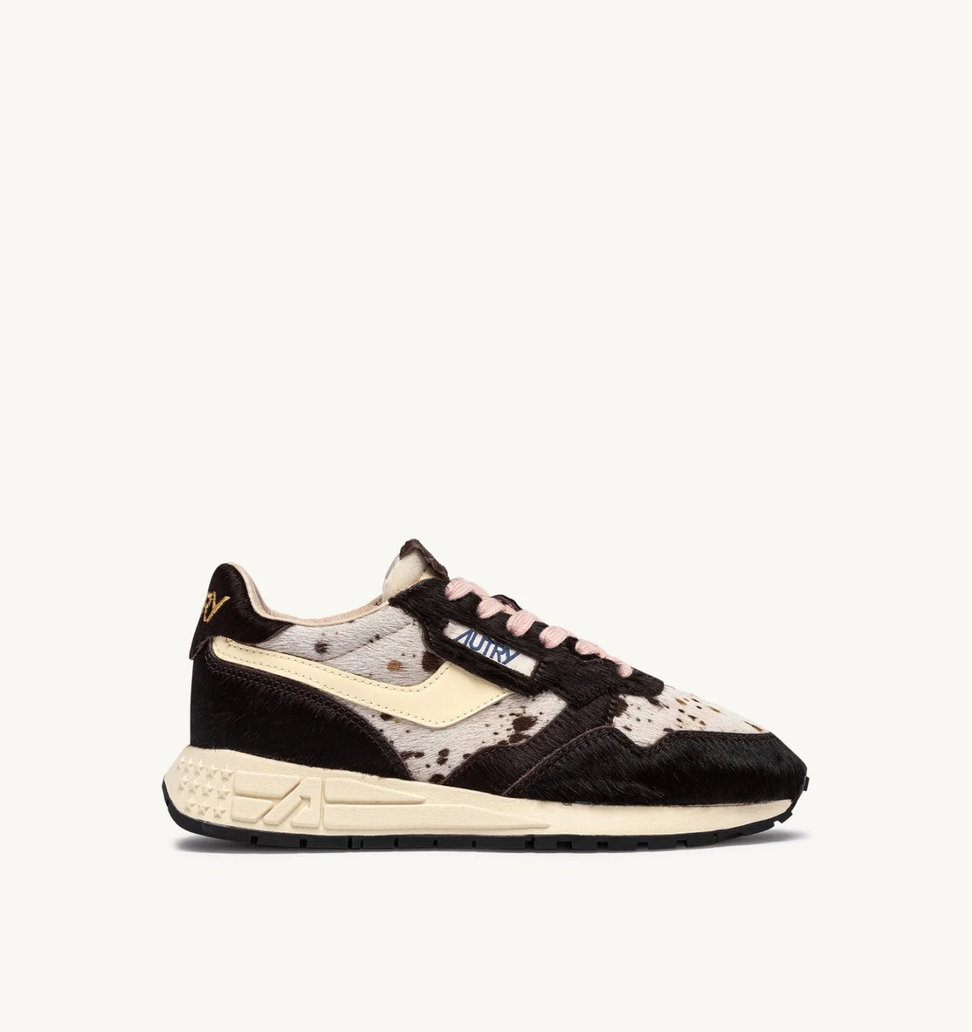 REELWIND LOW SNEAKERS IN BROWN WILD COW AND RUTABAGA PONY HAIR EFFECT - 1