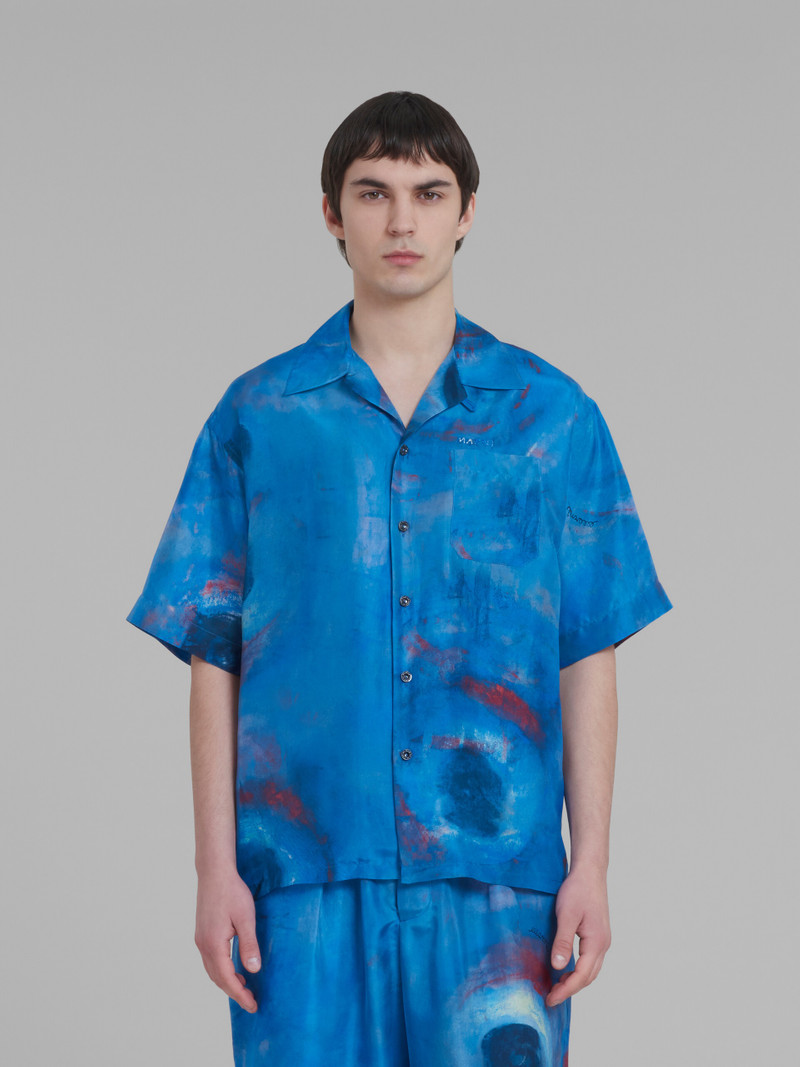 Marni BOWLING SHIRT WITH BUCHI BLU PRINT outlook