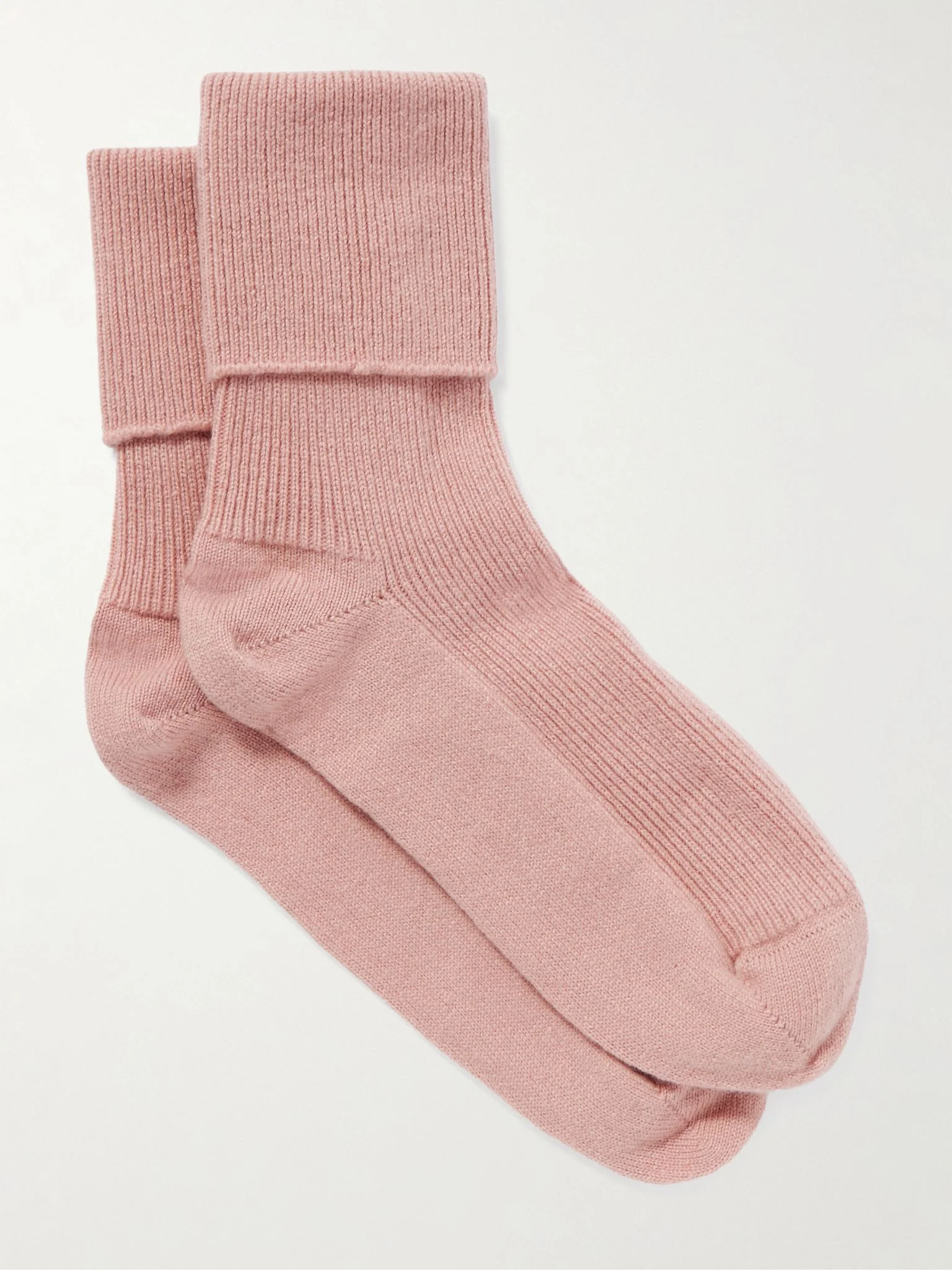 Ribbed cashmere-blend socks Baby pink - 1
