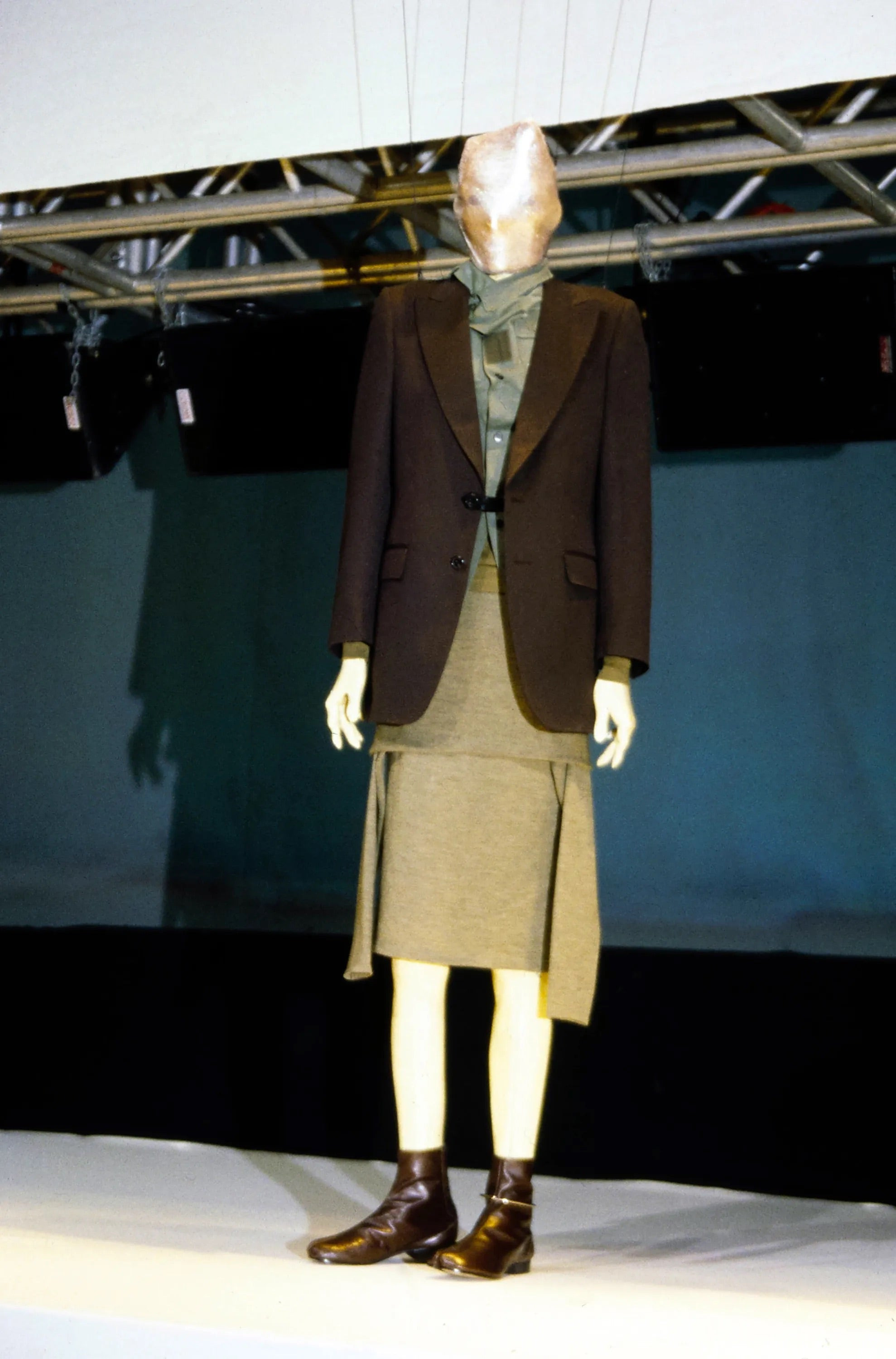 Maison Martin Margiela Fall 1998 'Flat' Collection Green Envelope Knit Jacket - 7
