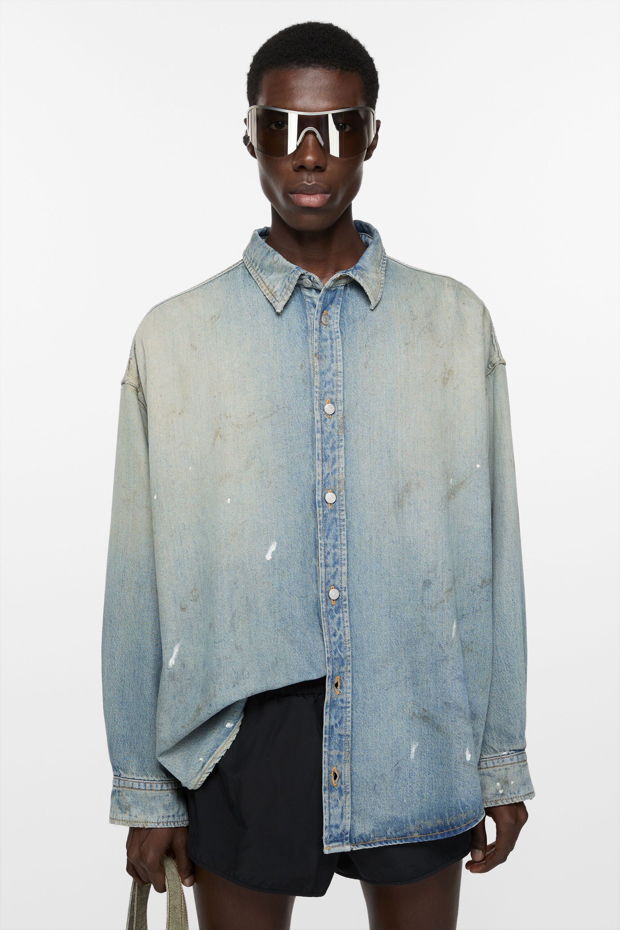 Denim button-up shirt - Light blue - 2