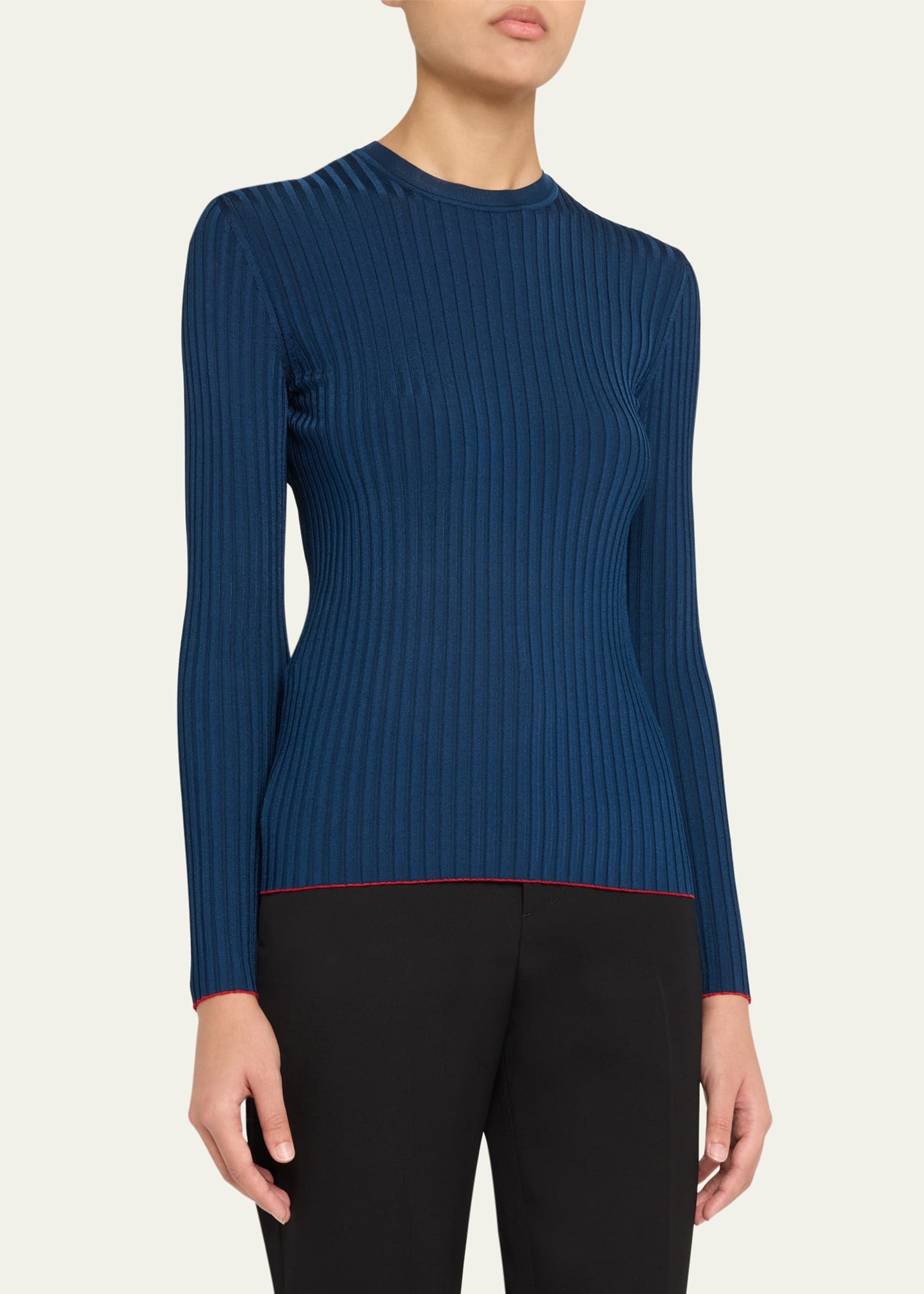 Lightweight Viscose Rib Sweater - 4