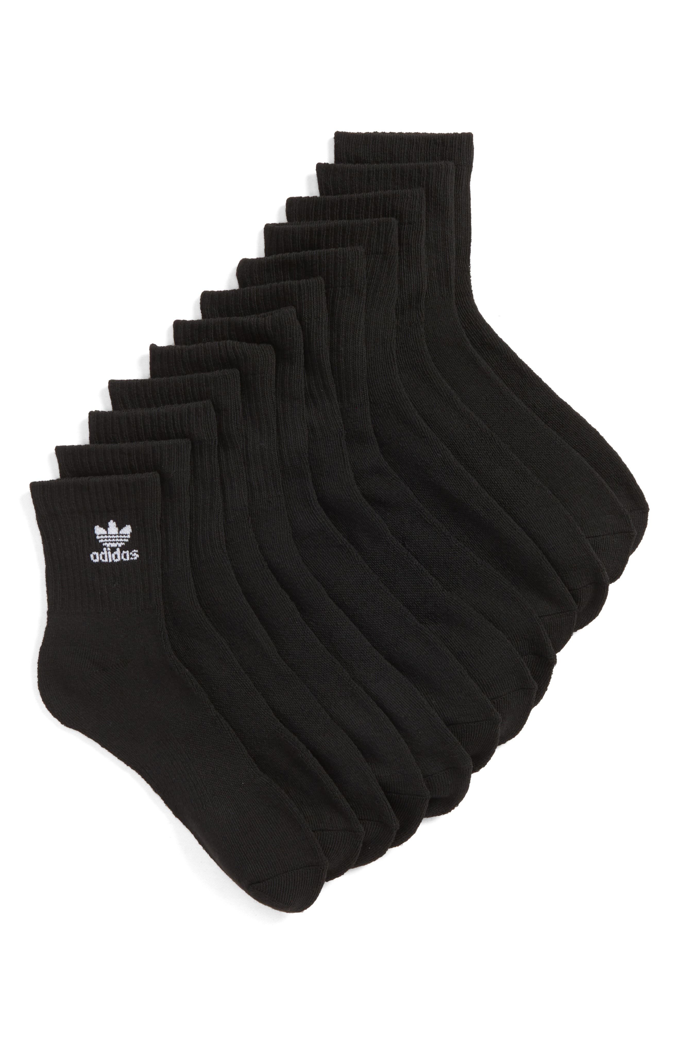 adidas Originals Trefoil 6-Pack Ankle Socks in Black at Nordstrom - 8
