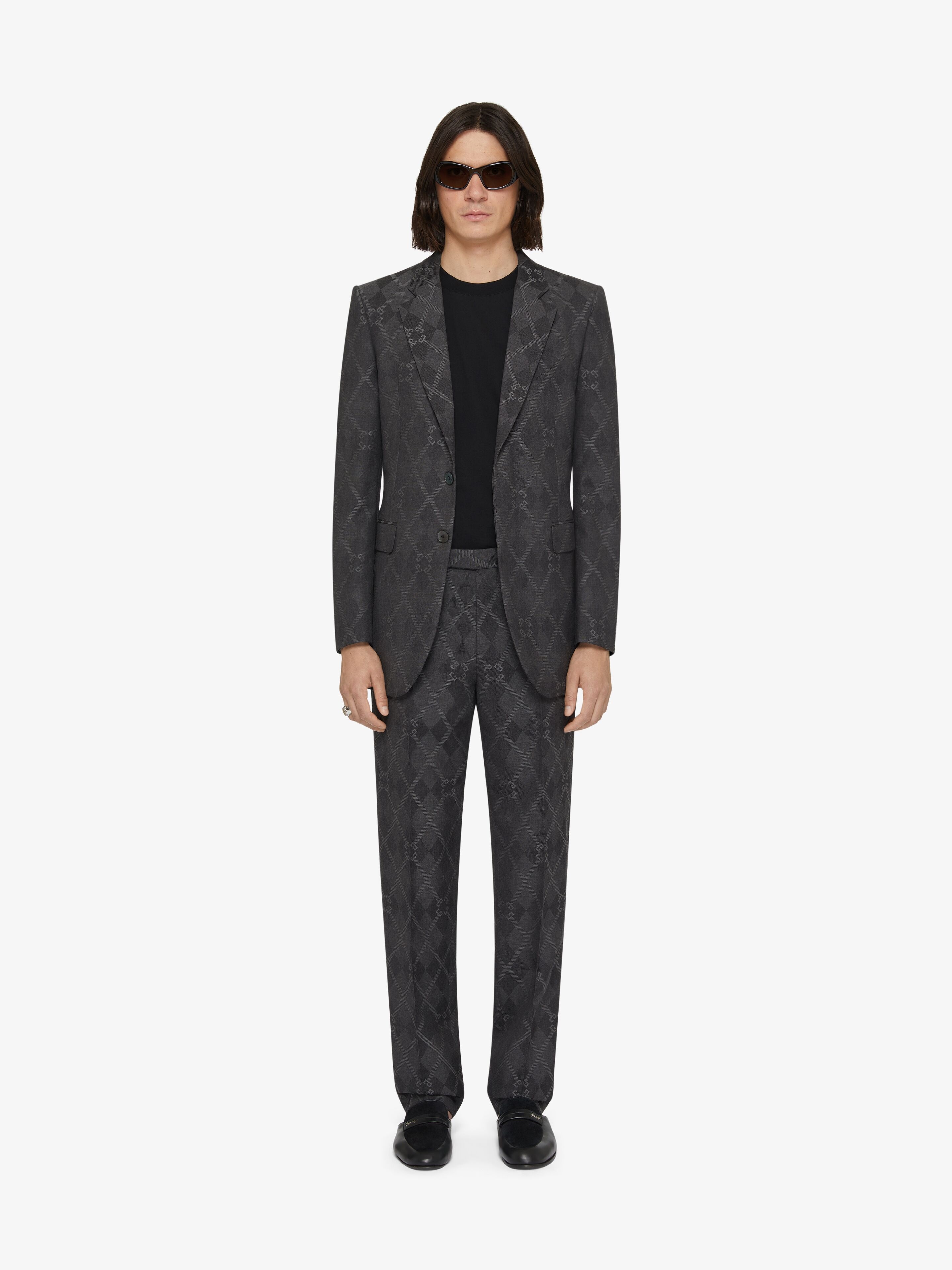 SLIM FIT TAILORED PANTS IN MONOGRAM 72 JACQUARD - 4
