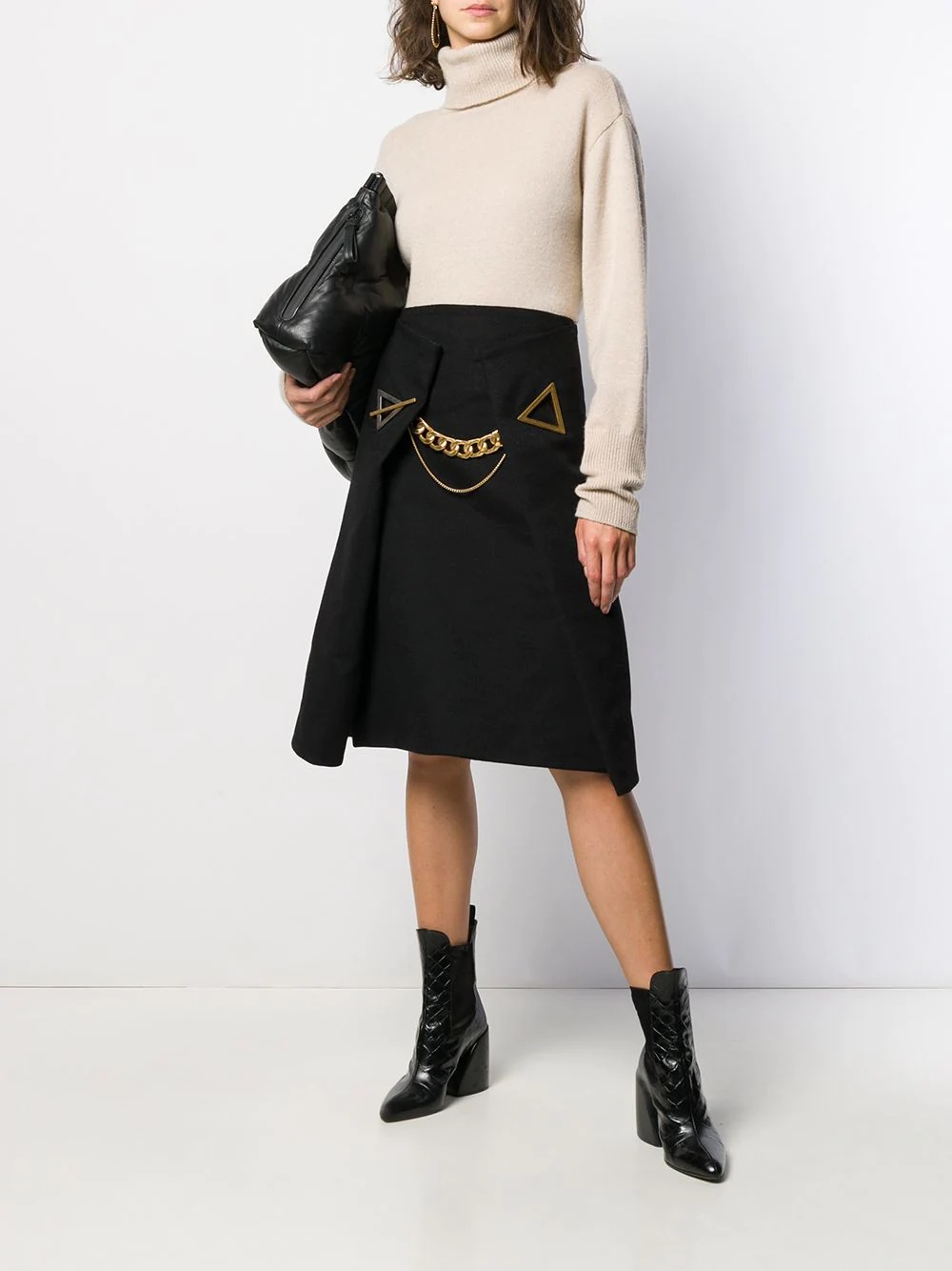 A-line chain detail skirt - 2