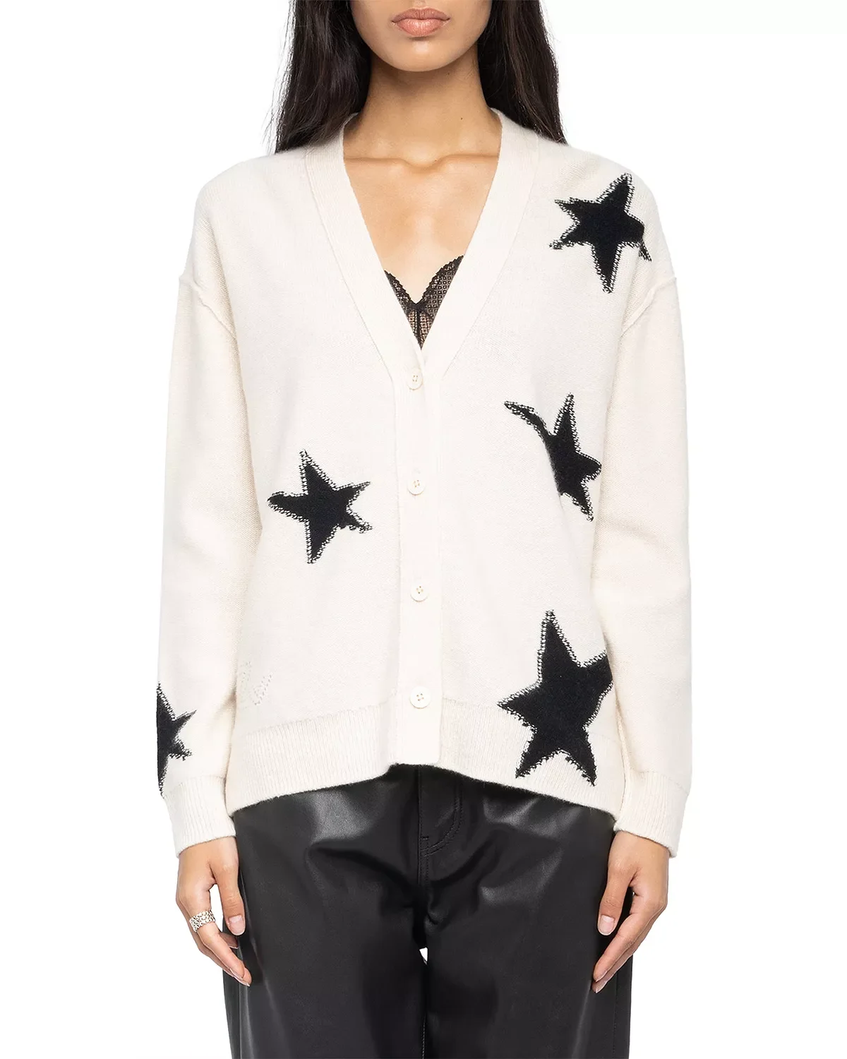 Mirkaz Cashmere V Neck Cardigan Sweater - 1