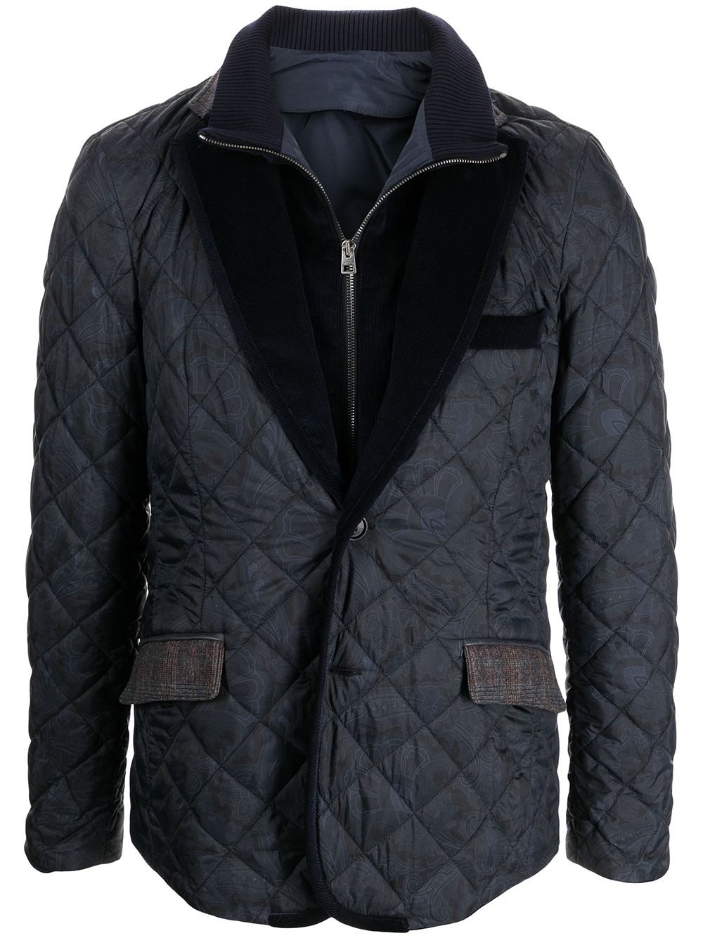 paisley-print quilted jacket - 1