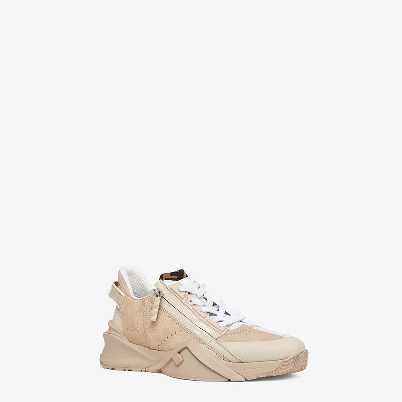 FENDI Beige suede low-tops outlook