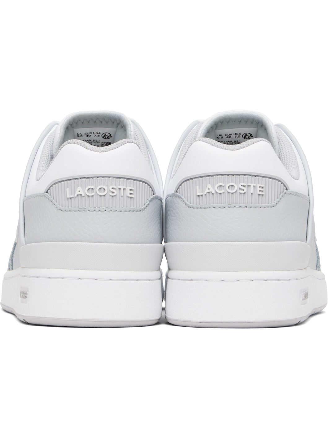 White & Gray Court Cage Leather Sneakers - 2