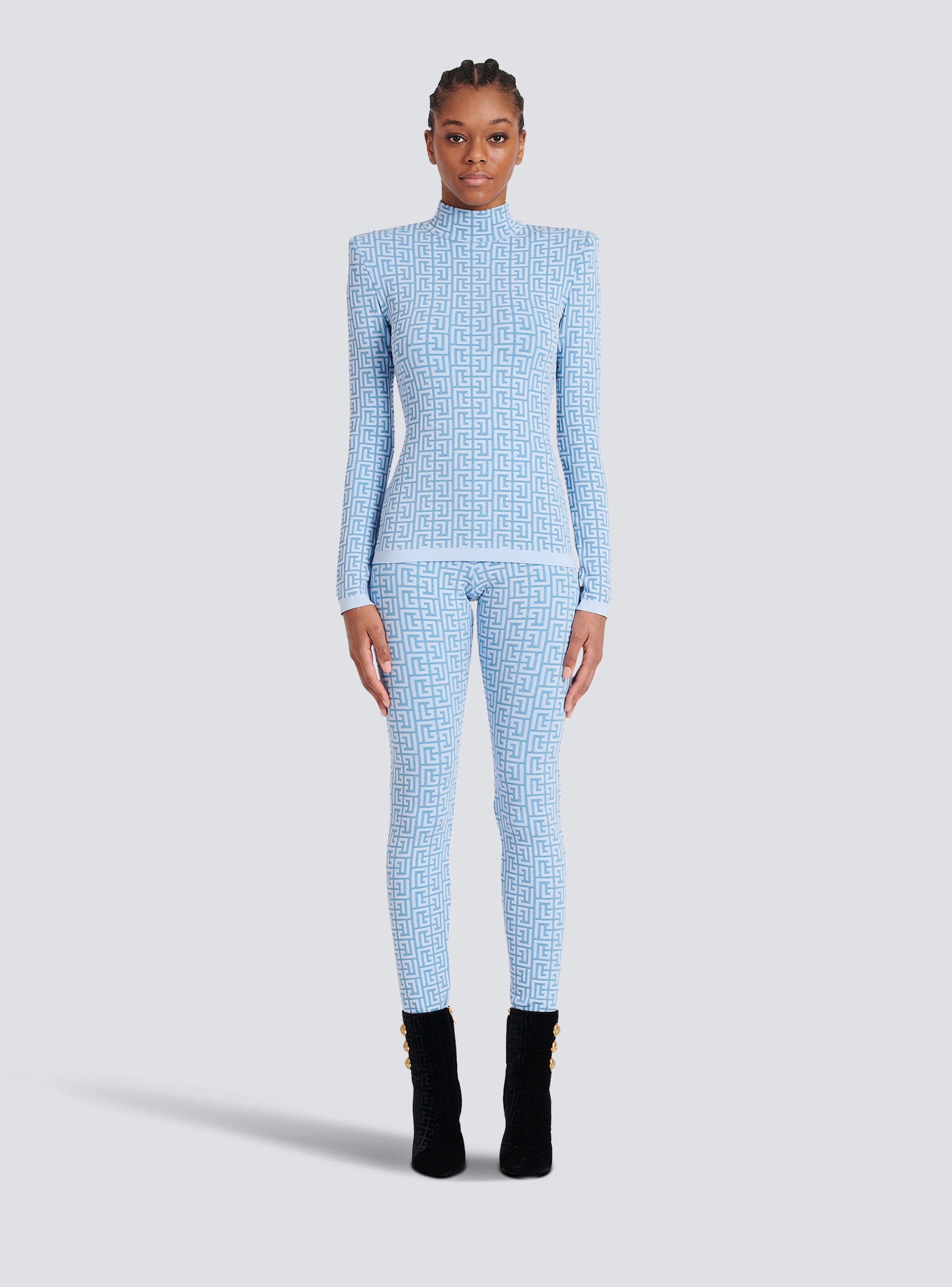 Knit sweater with Balmain monogram - 3