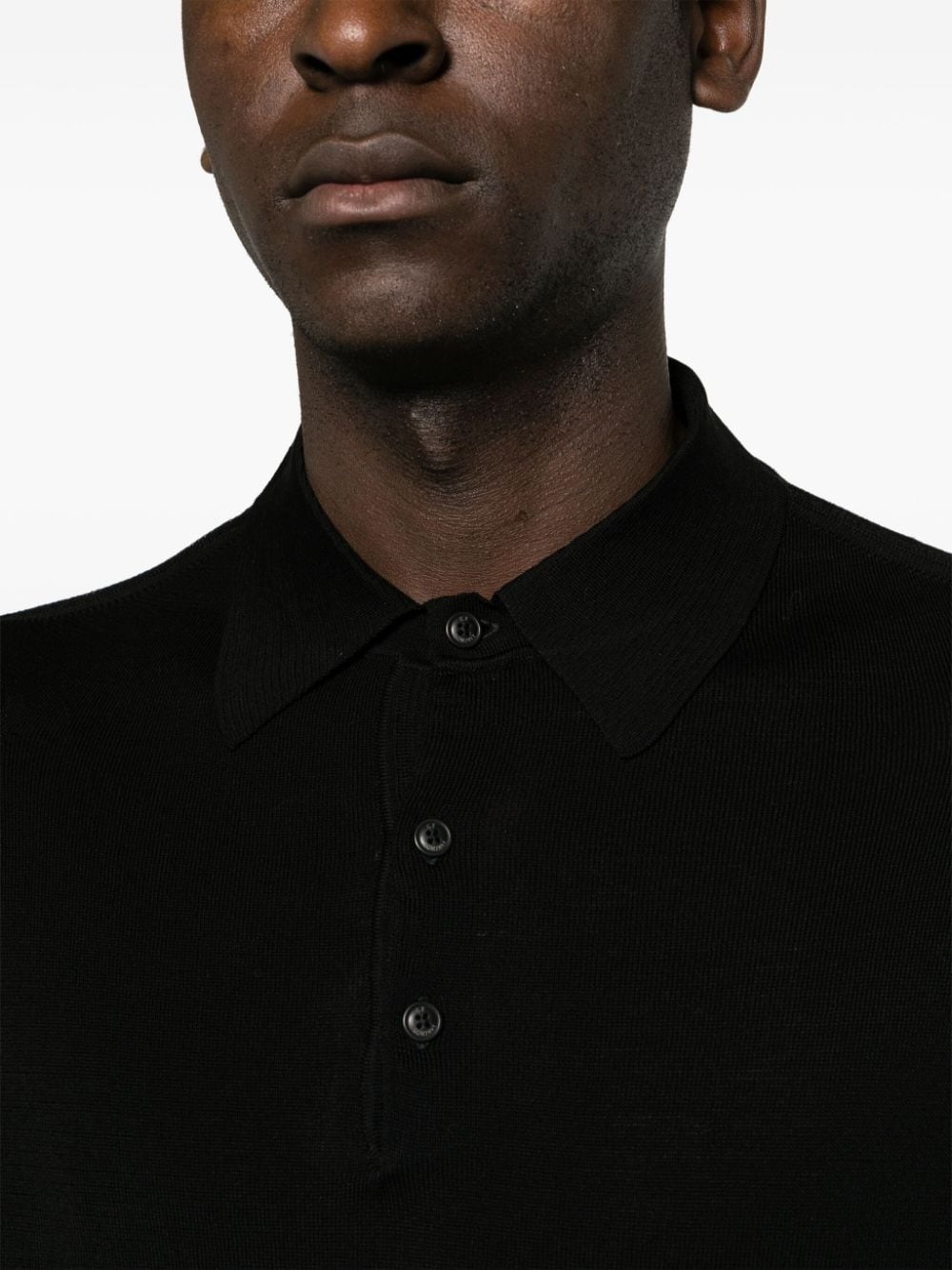 logo-patch knitted polo shirt - 5