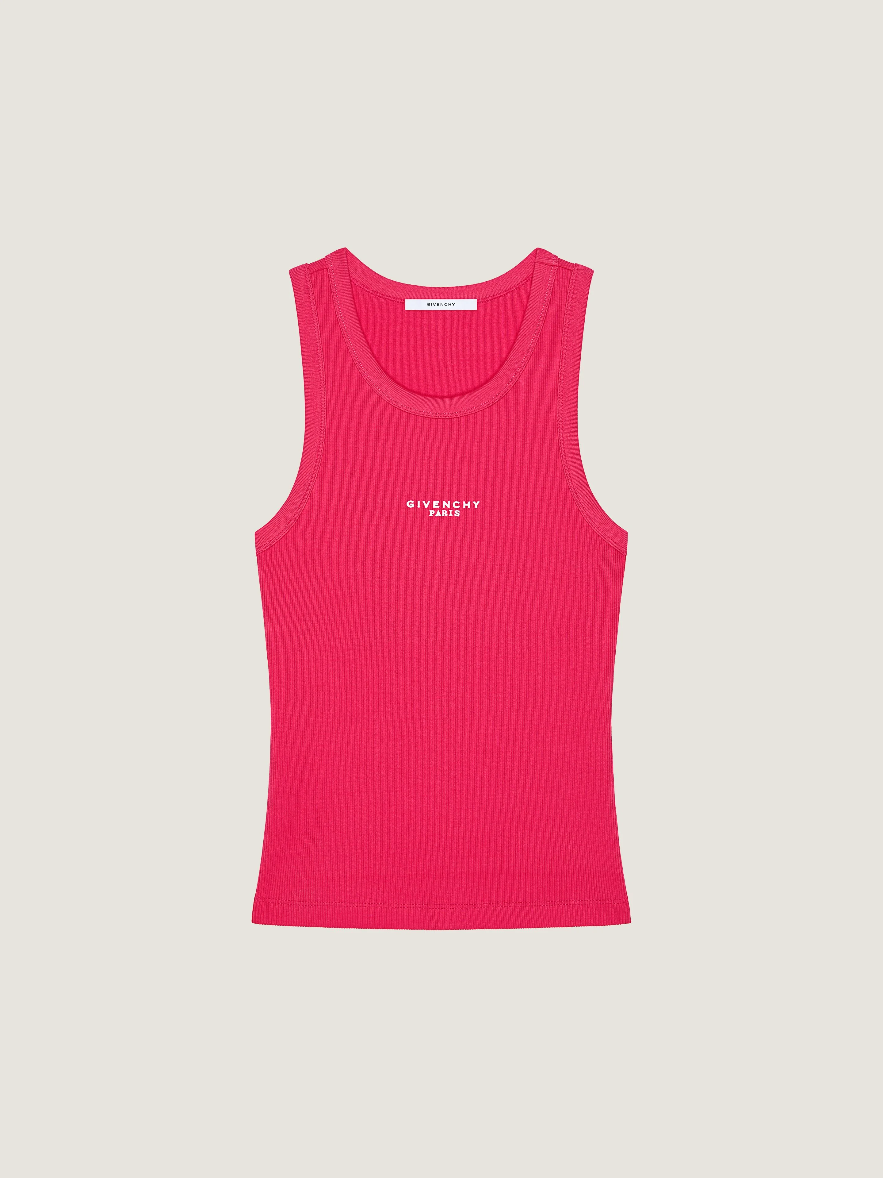 SLIM FIT TANK TOP IN COTTON WITH GIVENCHY PARIS PRINT - 1