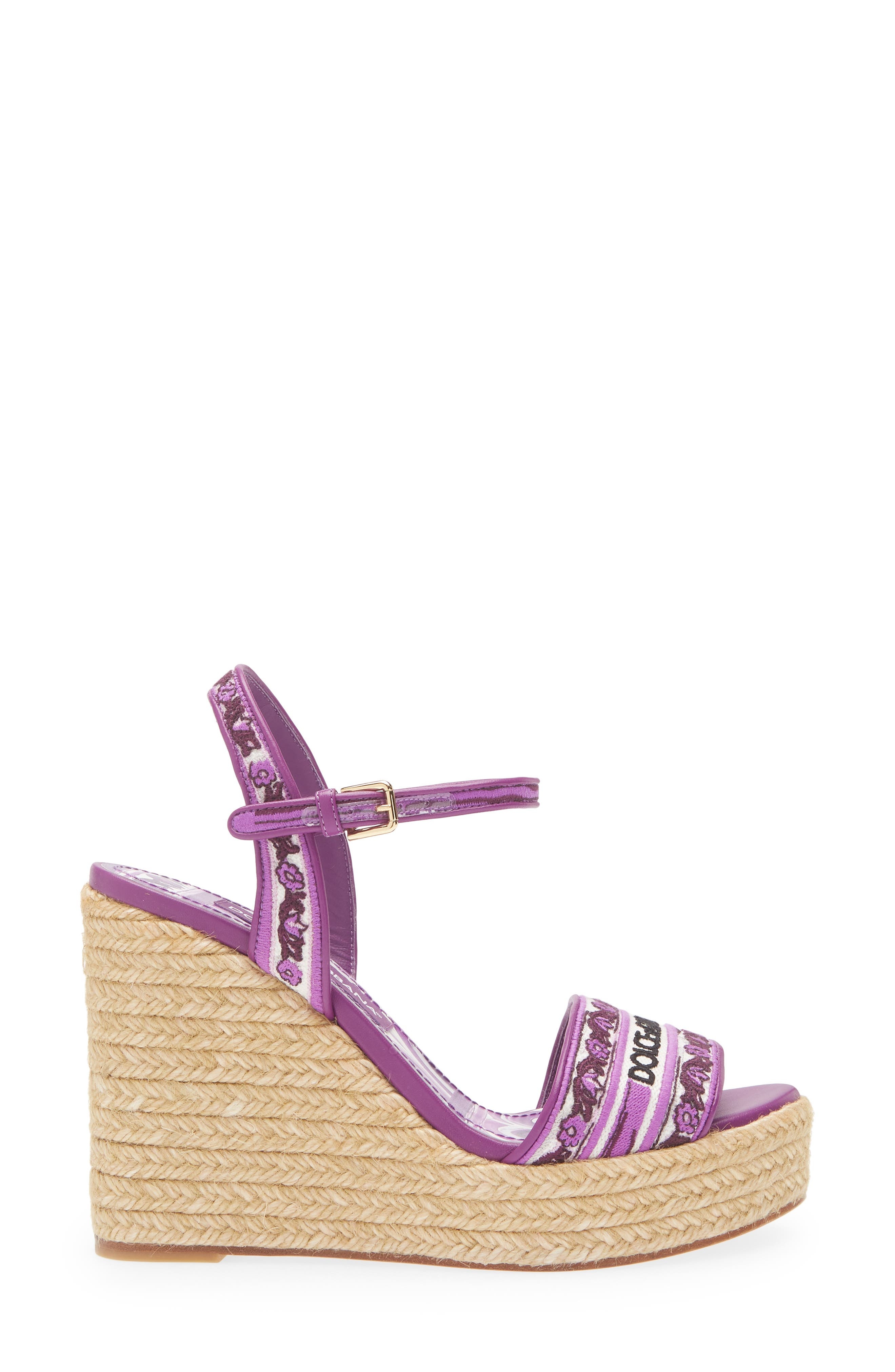 Dolce&Gabbana Majolica Espadrille Wedge Sandal in I03Tn Maiolica 3 Viola at Nordstrom - 3