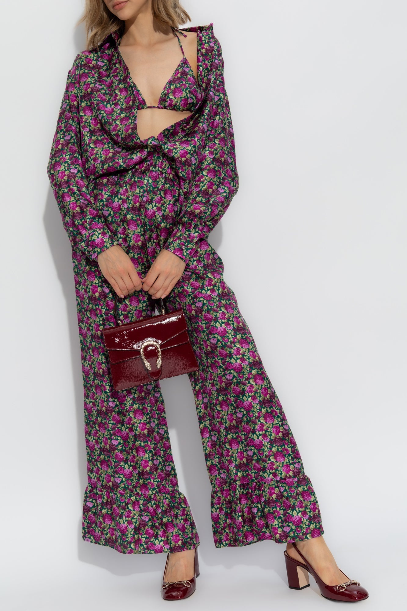 Gucci Floral Print SIlk Pant - 2