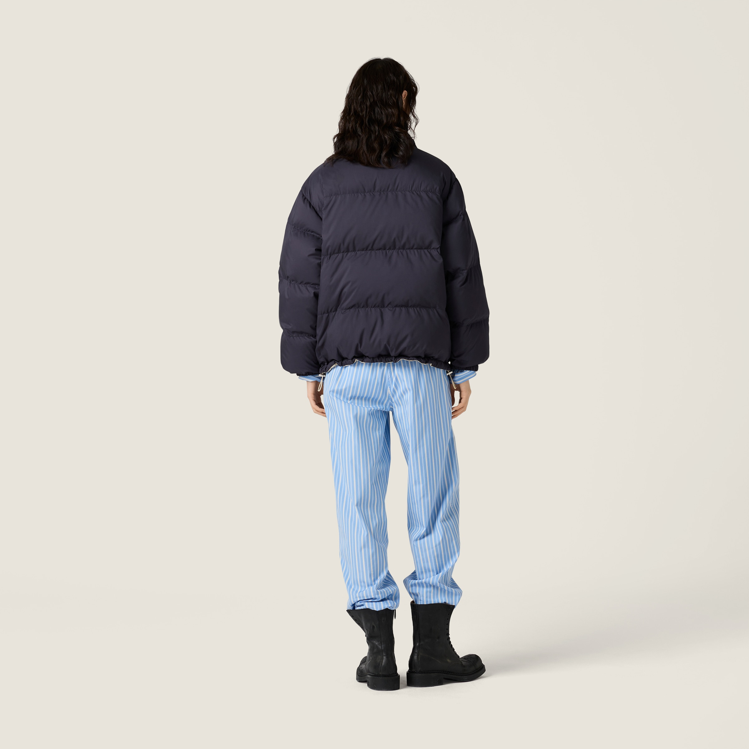 Reversible technical pongé down jacket - 3