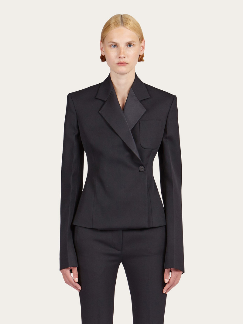 FERRAGAMO Pure virgin wool tuxedo jacket outlook