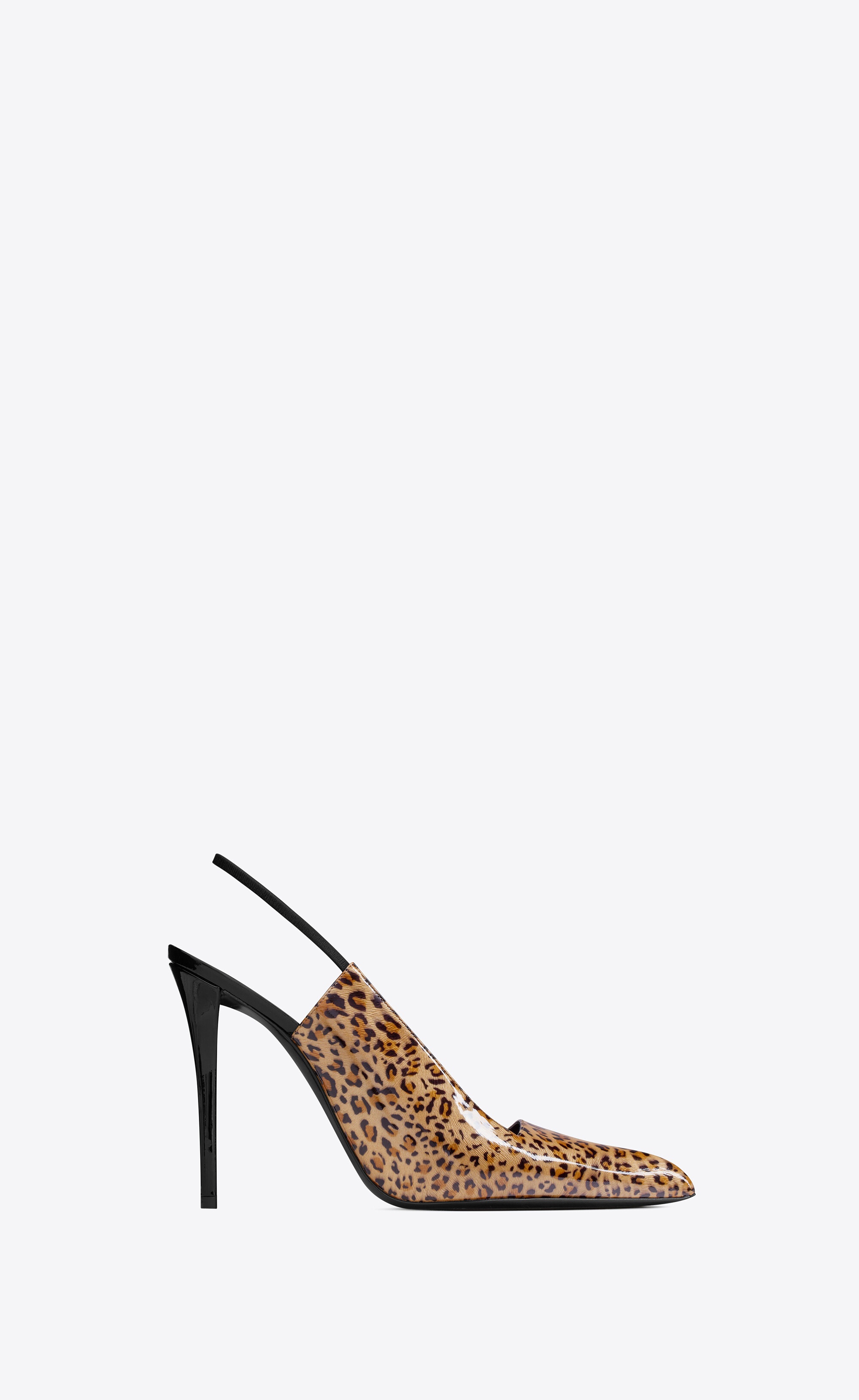 raven slingback pumps in leopard-print patent leather - 1