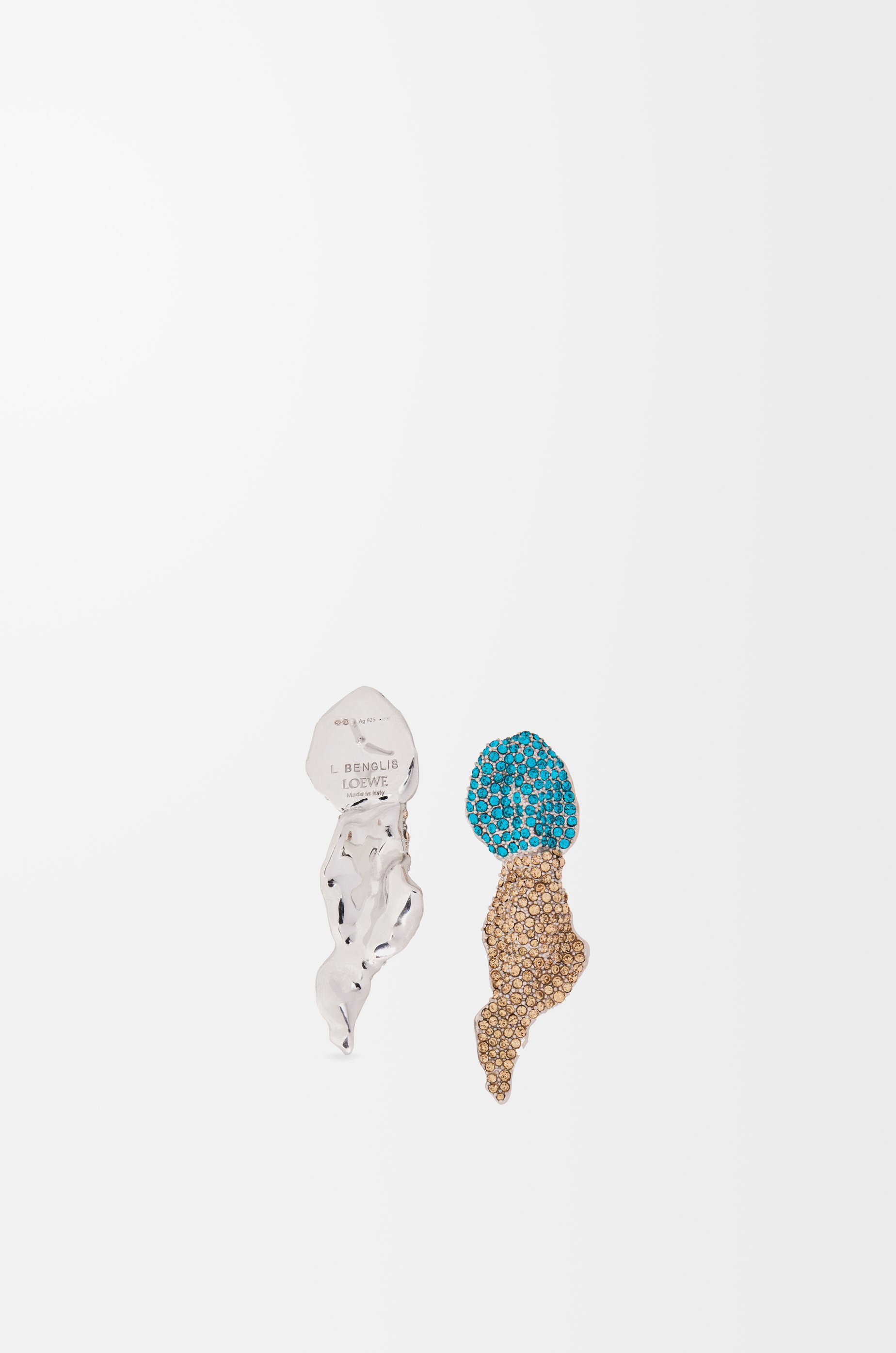 Glitter Fragment earrings in sterling silver and crystals - 4