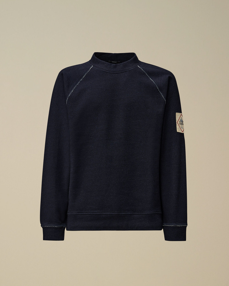 Indigo Fleece Mock Neck Sweatshirt 1