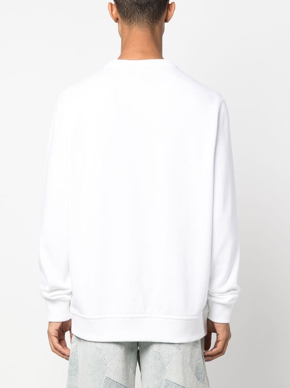 flocked-logo cotton sweatshirt - 4