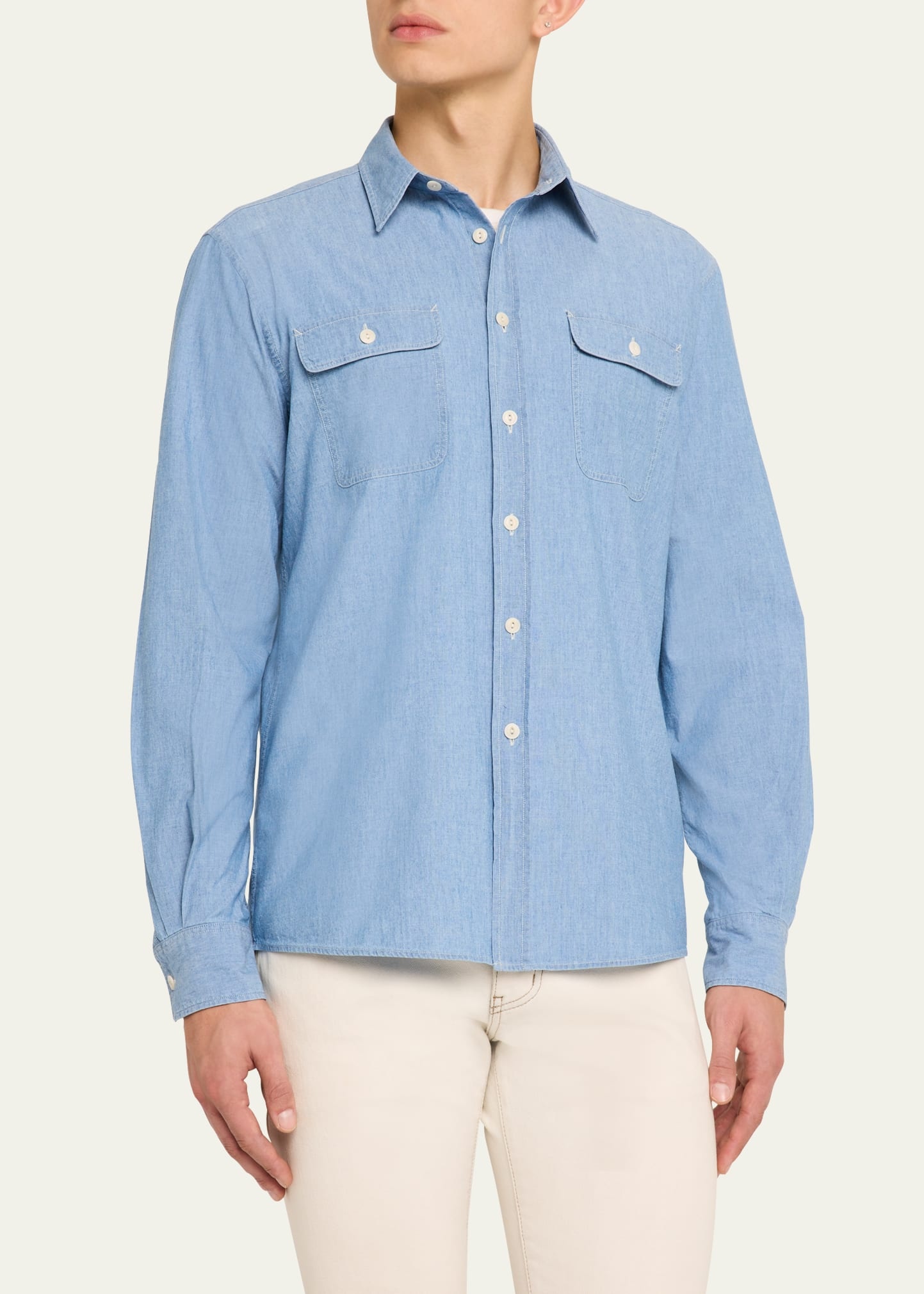 Men's Washed Chambray Sport Shirt - 4