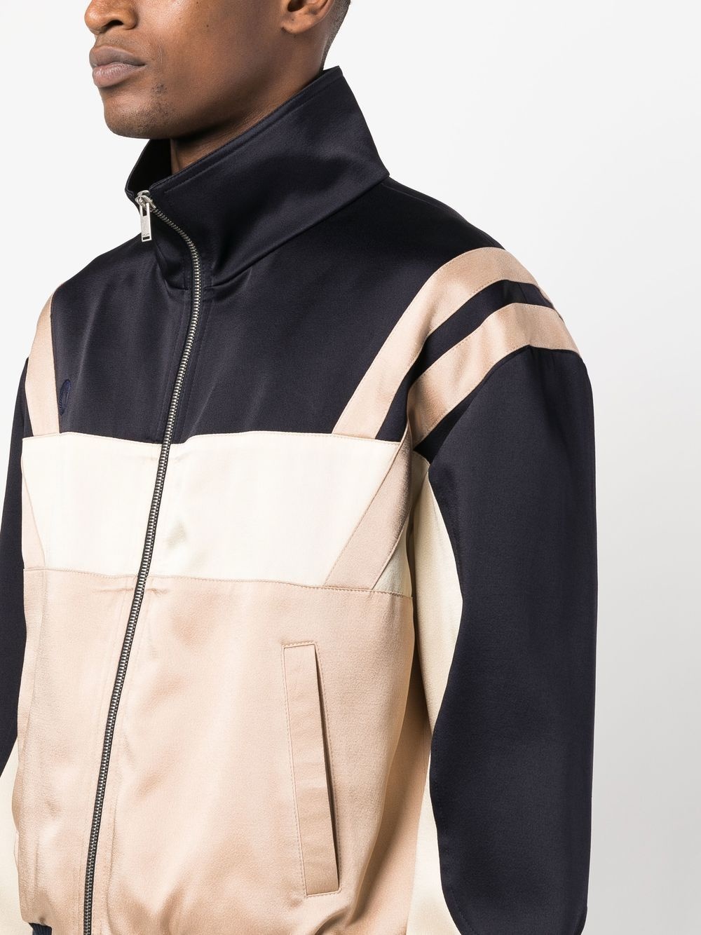 panelled zip-up bomber jacket - 5